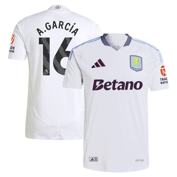 aston villa adidas away authentic shirt 2024-25 with a.garcía 16 printing Collection | Authentic Aston Villa Shirts
