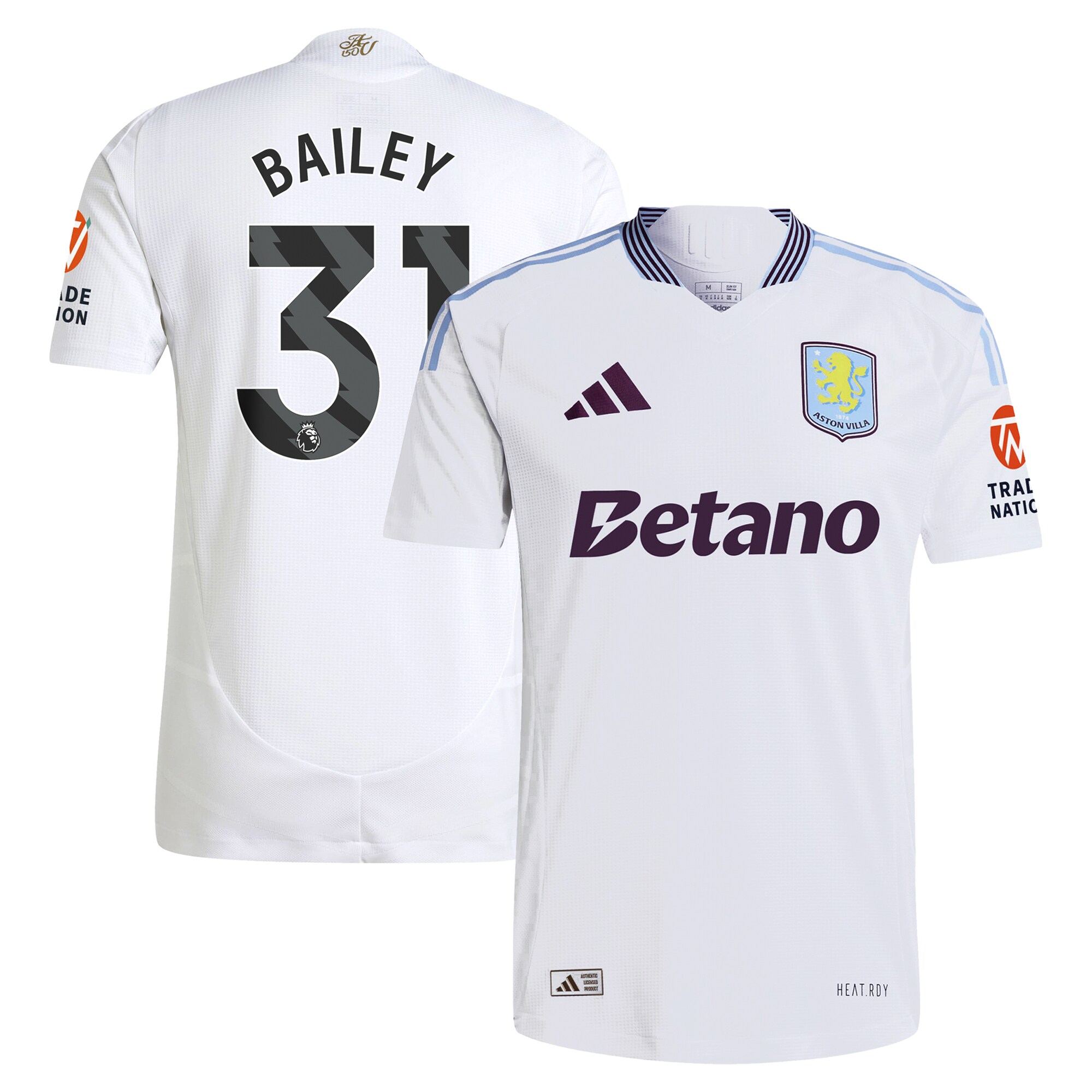 aston villa adidas away authentic shirt 2024-25 with bailey 31 printing Collection | Authentic Aston Villa Shirts