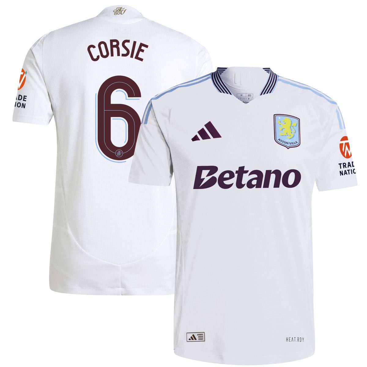 aston villa adidas away authentic shirt 2024-25 with corsie 6 cup printing Collection | Authentic Aston Villa Shirts