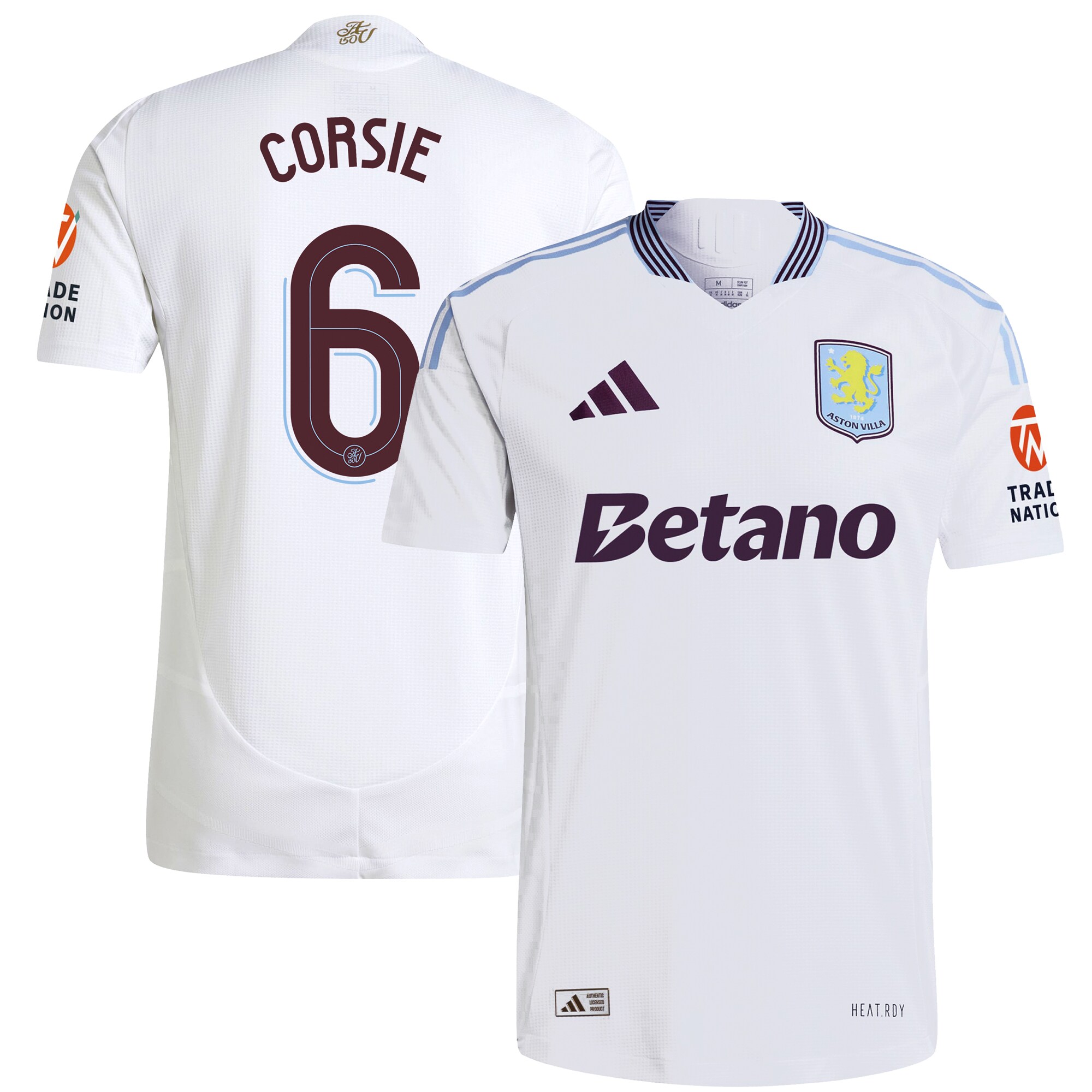 aston villa adidas away authentic shirt 2024-25 with corsie 6 cup printing Collection | Authentic Aston Villa Shirts