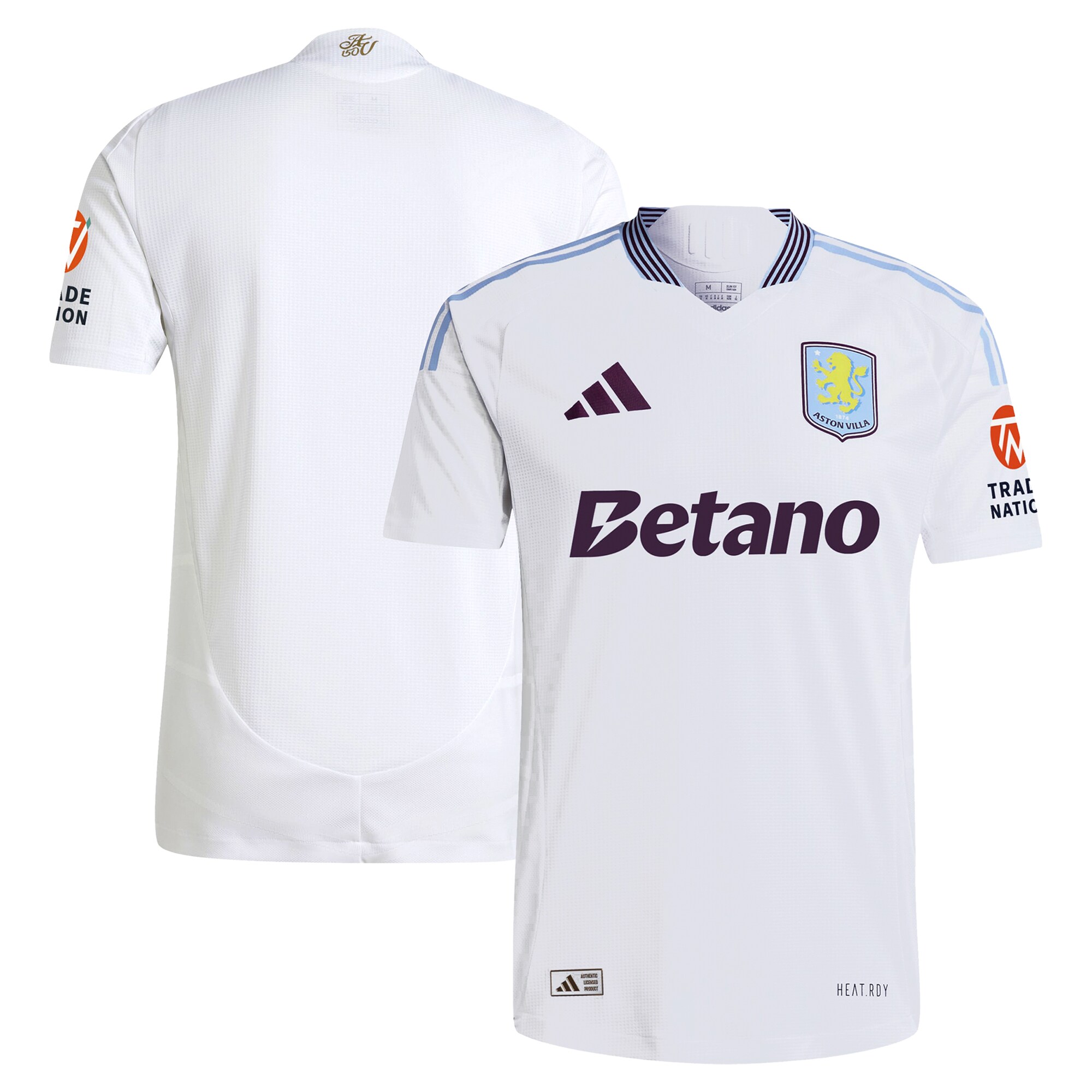 aston villa adidas away authentic shirt 2024-25 with custom printing Collection | Authentic Aston Villa Shirts