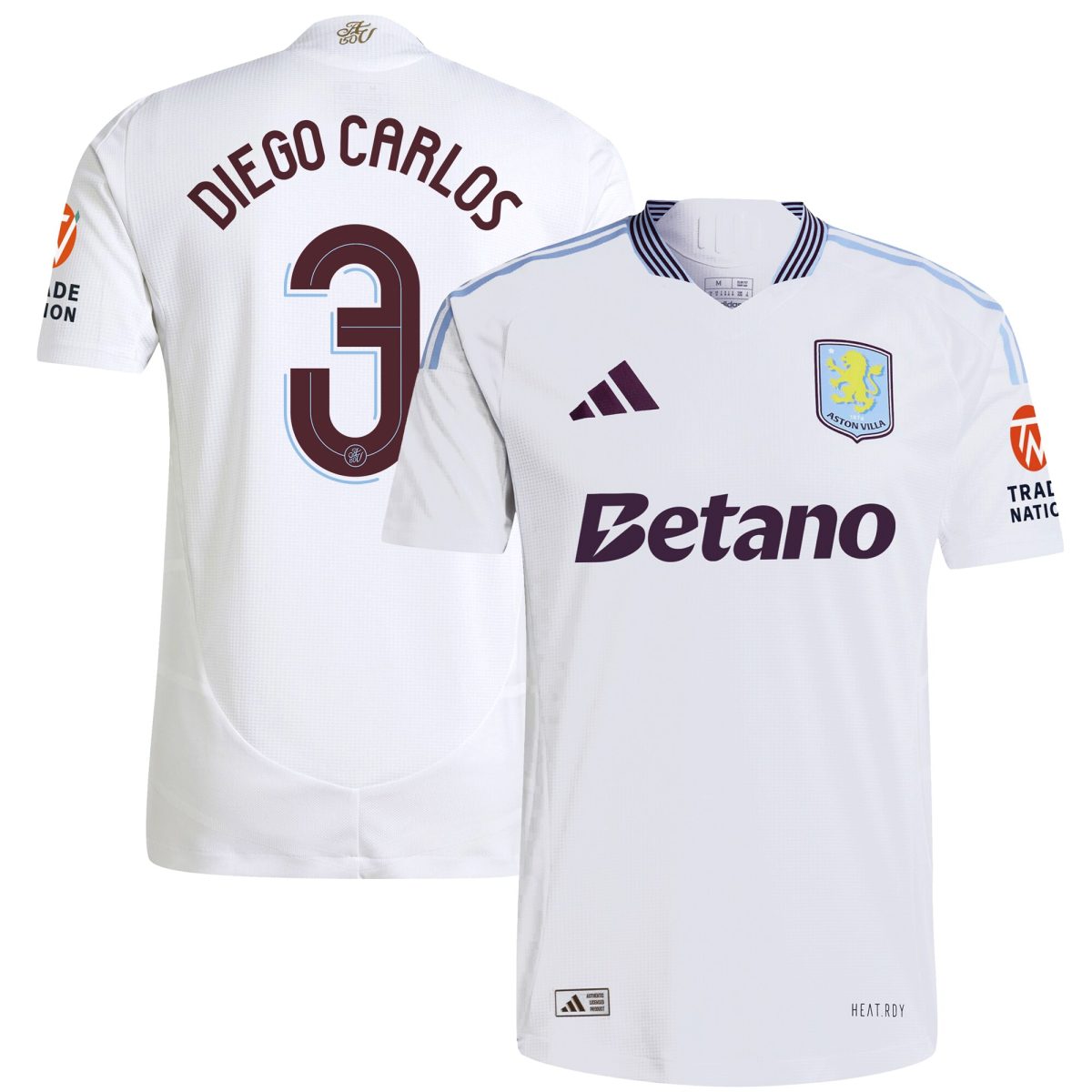 aston villa adidas away authentic shirt 2024-25 with diego carlos 3 cup printing Collection | Authentic Aston Villa Shirts