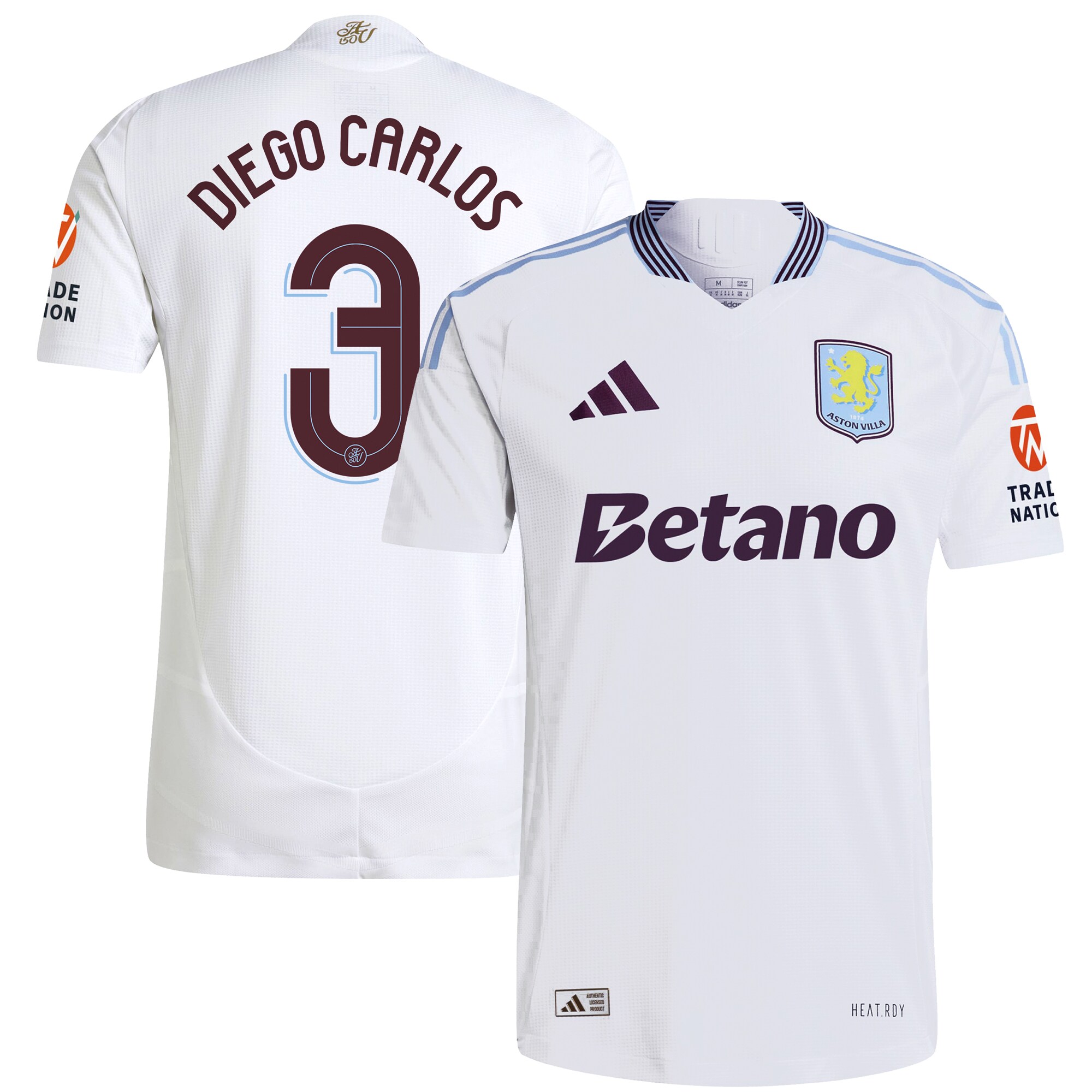 aston villa adidas away authentic shirt 2024-25 with diego carlos 3 cup printing Collection | Authentic Aston Villa Shirts