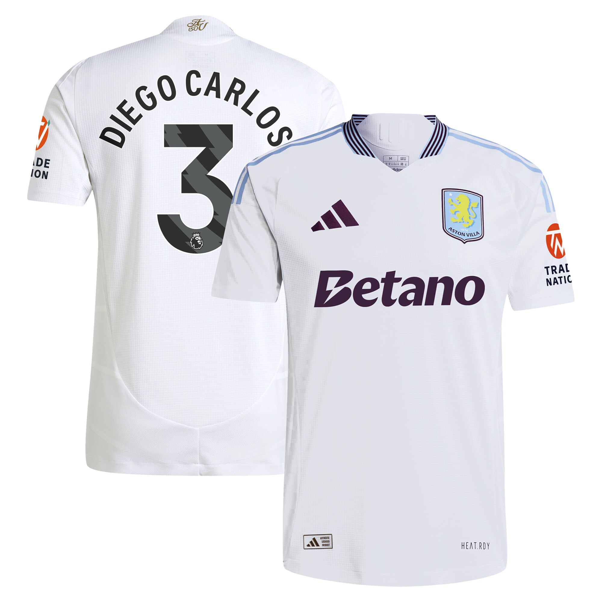 aston villa adidas away authentic shirt 2024-25 with diego carlos 3 printing Collection | Authentic Aston Villa Shirts