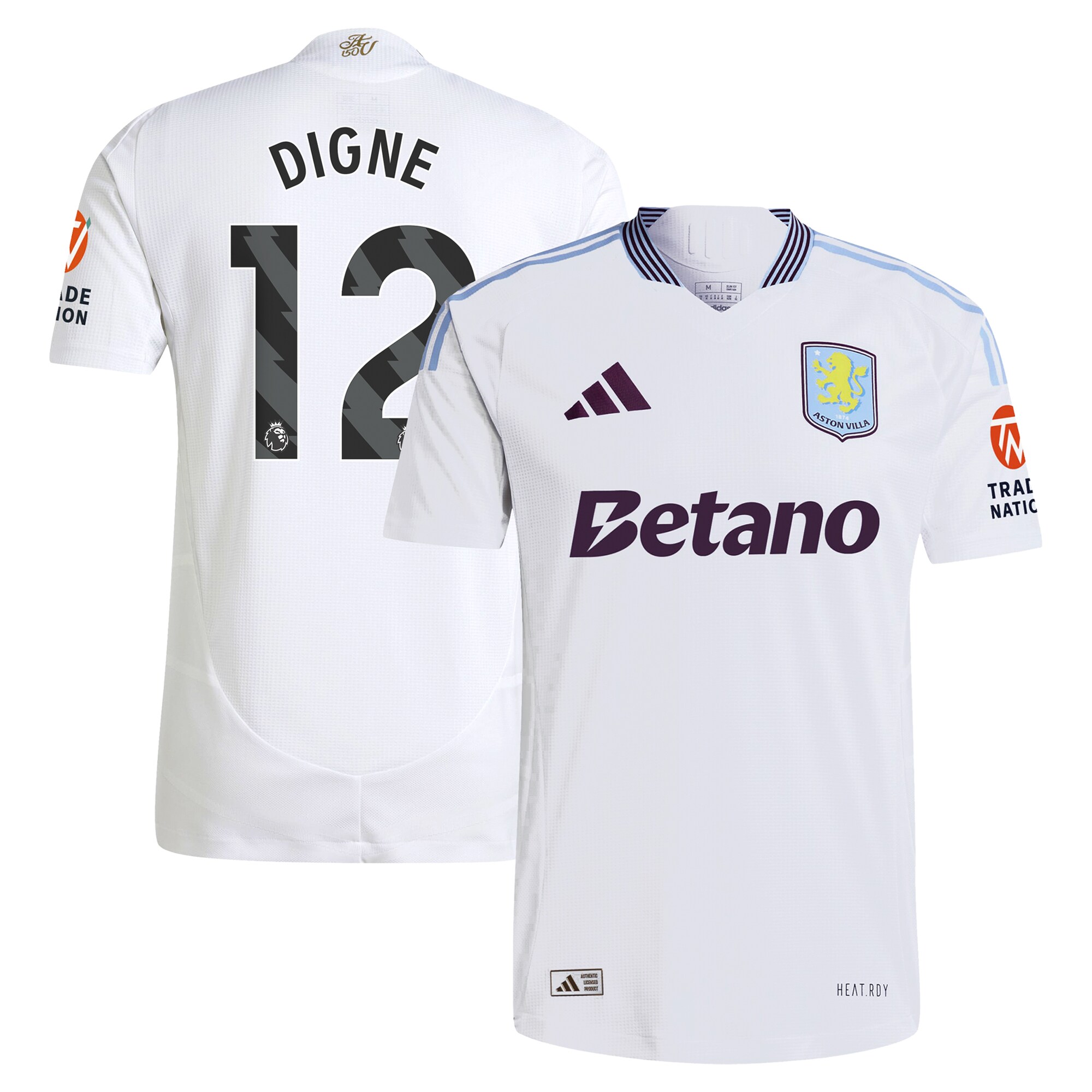 aston villa adidas away authentic shirt 2024-25 with digne 12 printing Collection | Authentic Aston Villa Shirts
