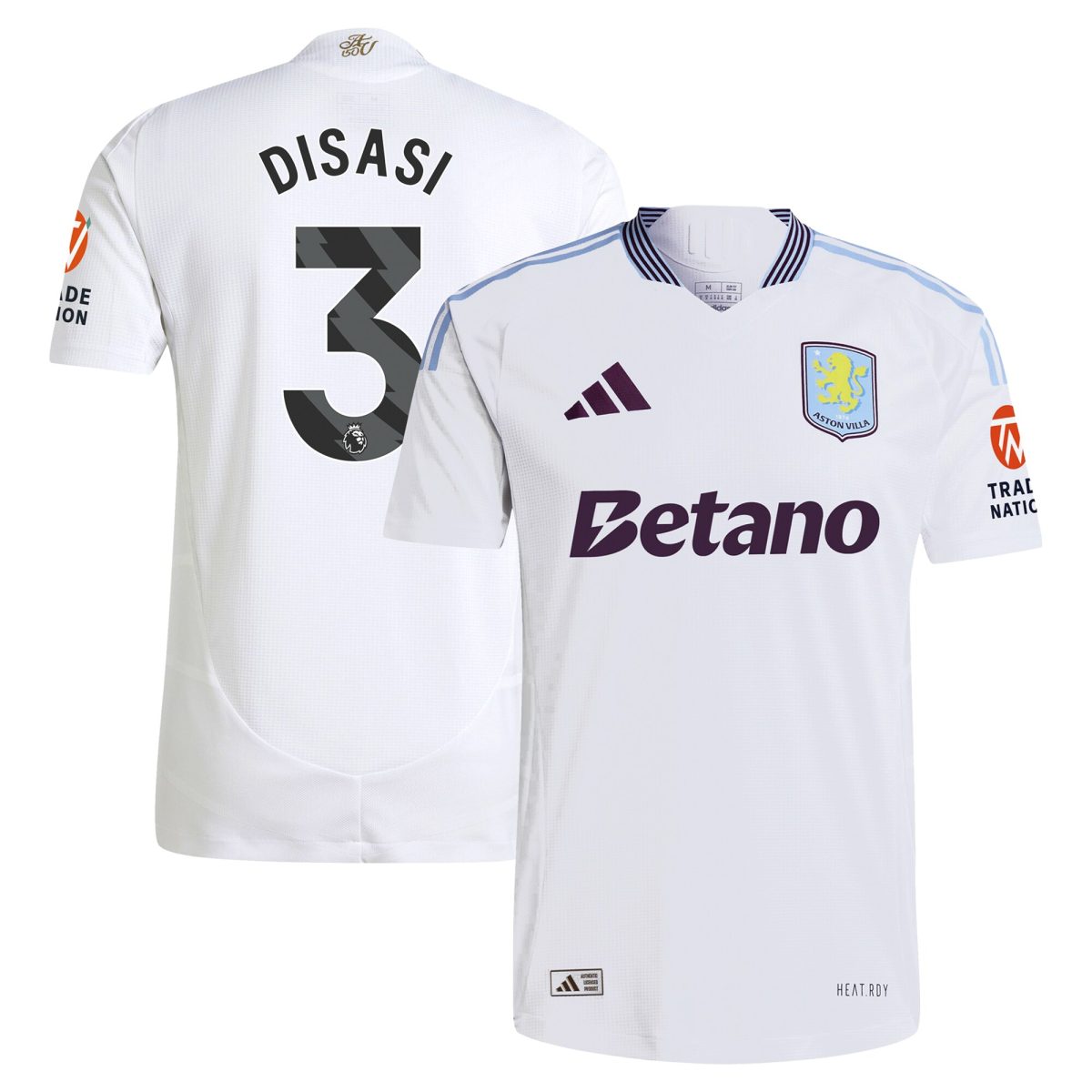 aston villa adidas away authentic shirt 2024-25 with disasi 3 printing Collection | Authentic Aston Villa Shirts