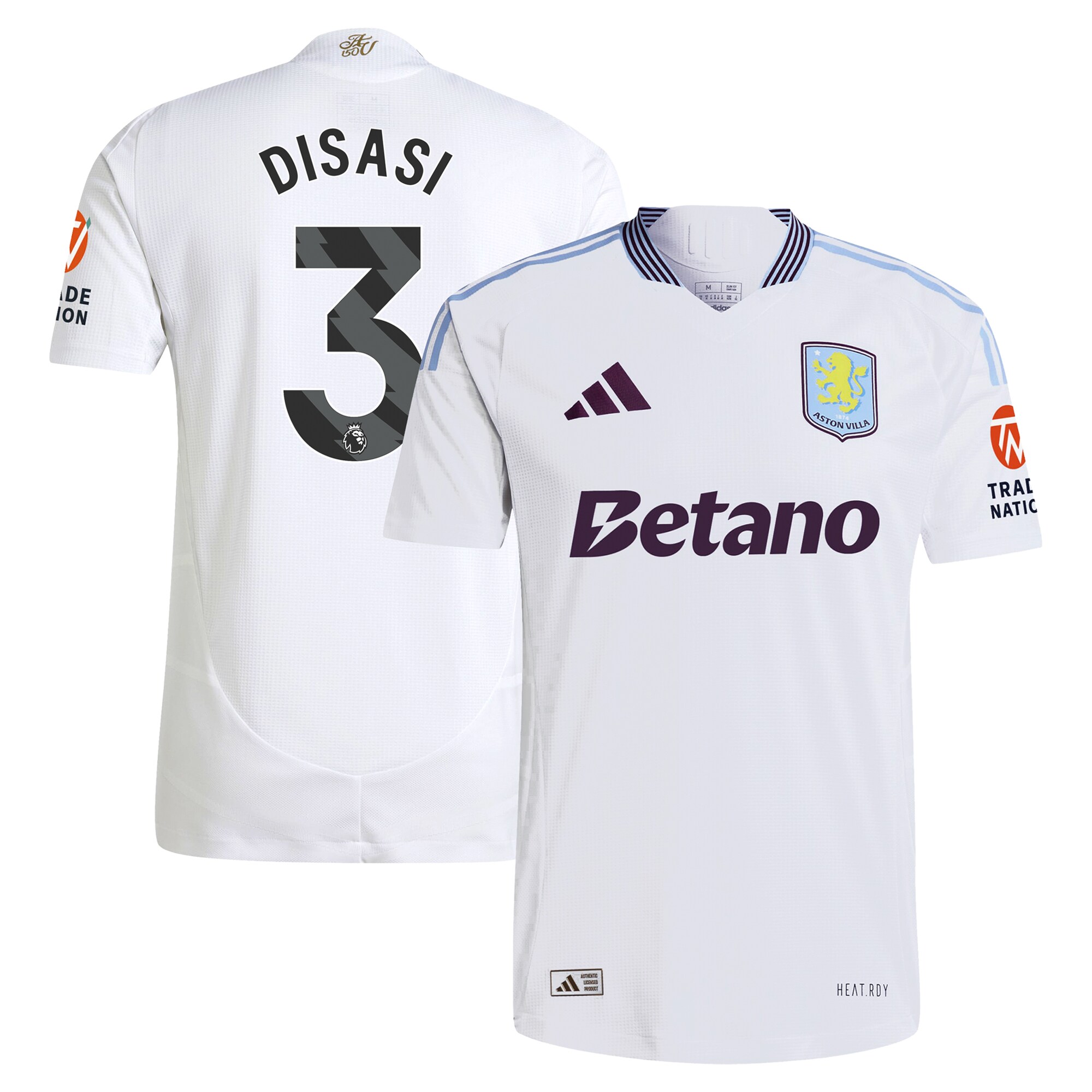 aston villa adidas away authentic shirt 2024-25 with disasi 3 printing Collection | Authentic Aston Villa Shirts