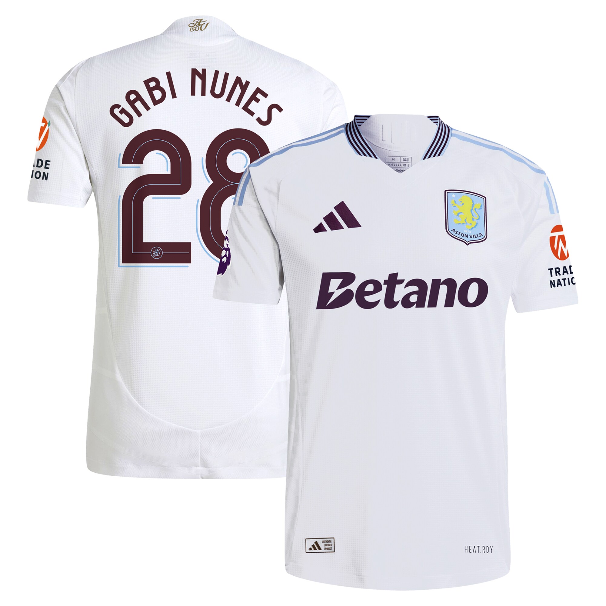 aston villa adidas away authentic shirt 2024-25 with gabi nunes 28 cup printing Collection | Authentic Aston Villa Shirts