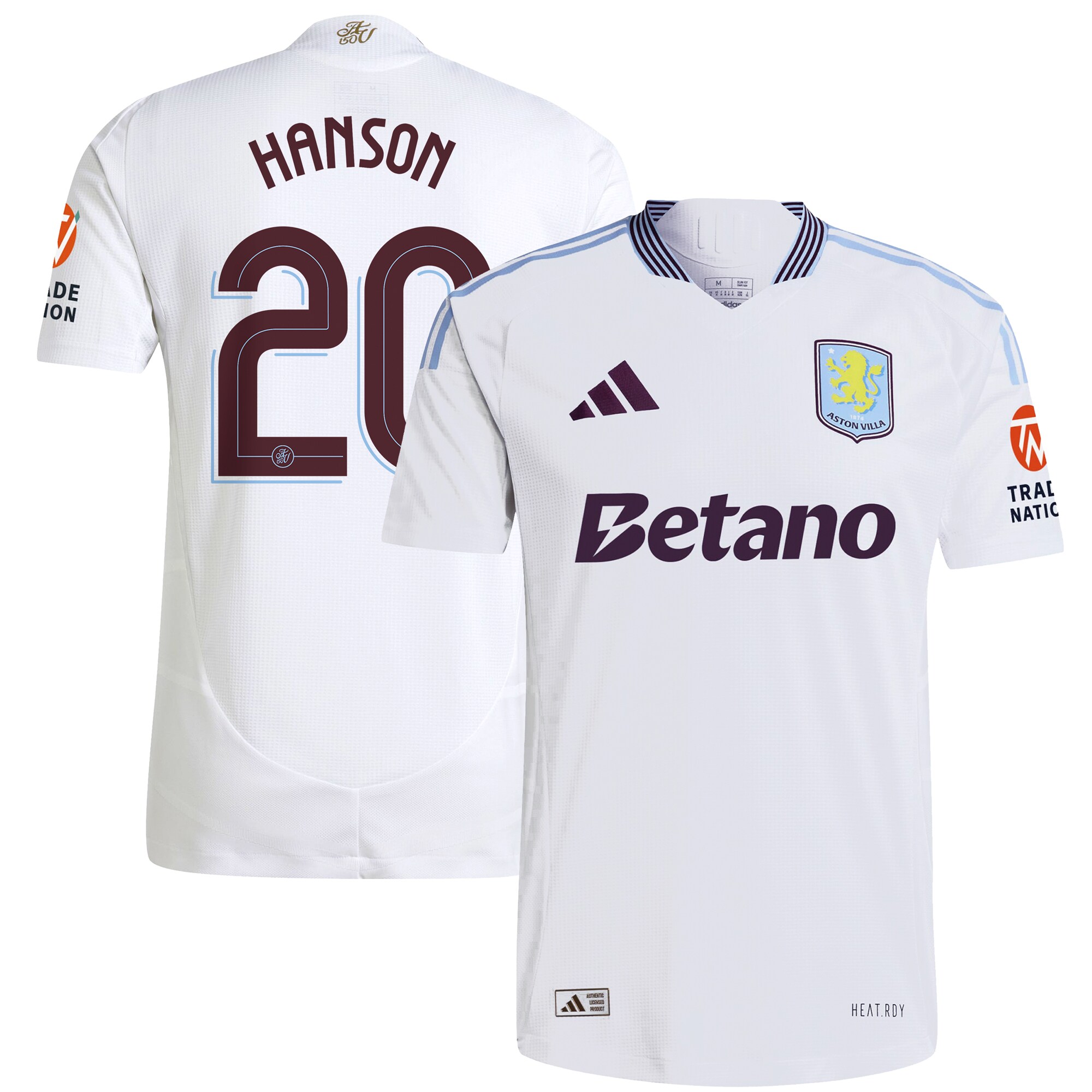 aston villa adidas away authentic shirt 2024-25 with hanson 20 cup printing Collection | Authentic Aston Villa Shirts