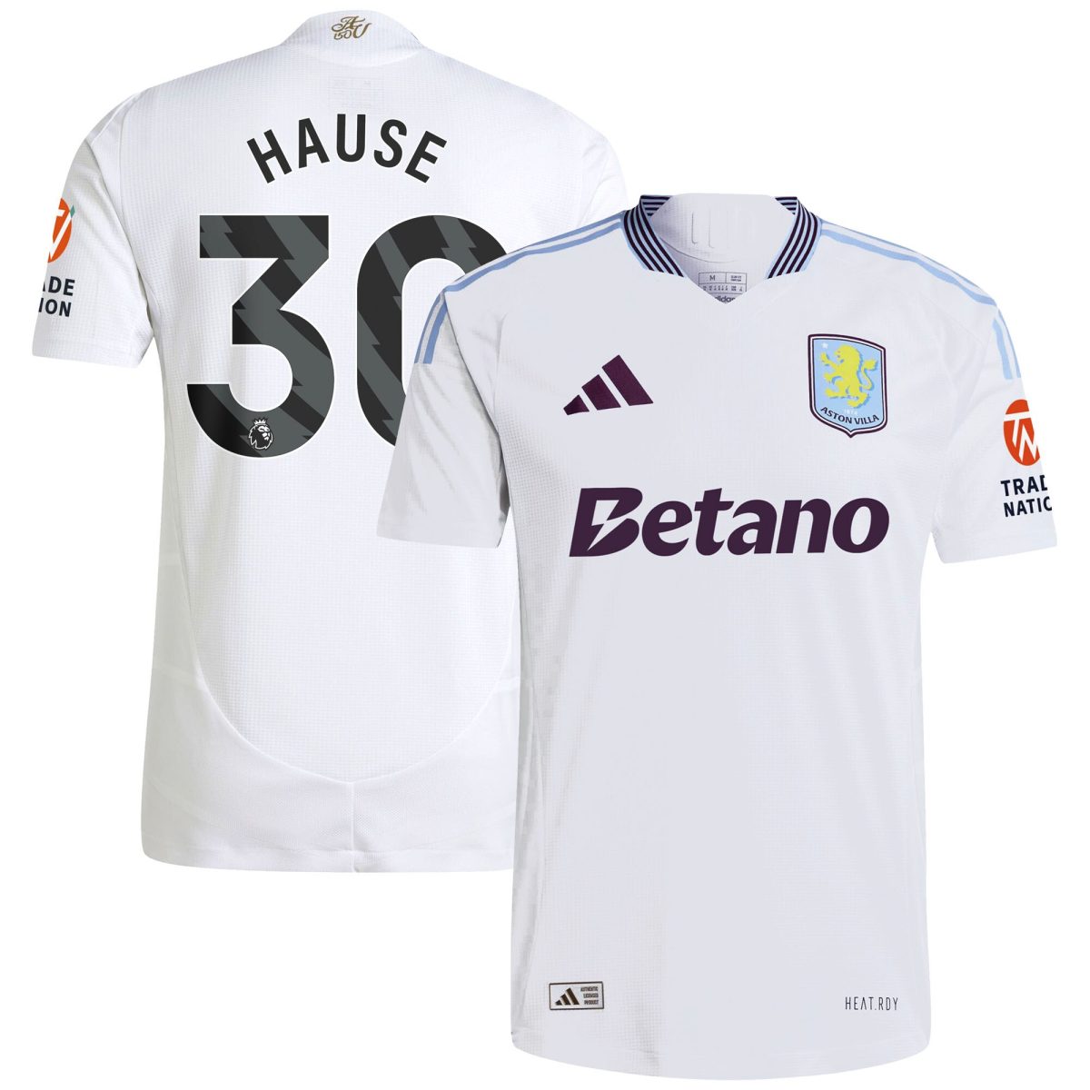 aston villa adidas away authentic shirt 2024-25 with hause 30 printing Collection | Authentic Aston Villa Shirts