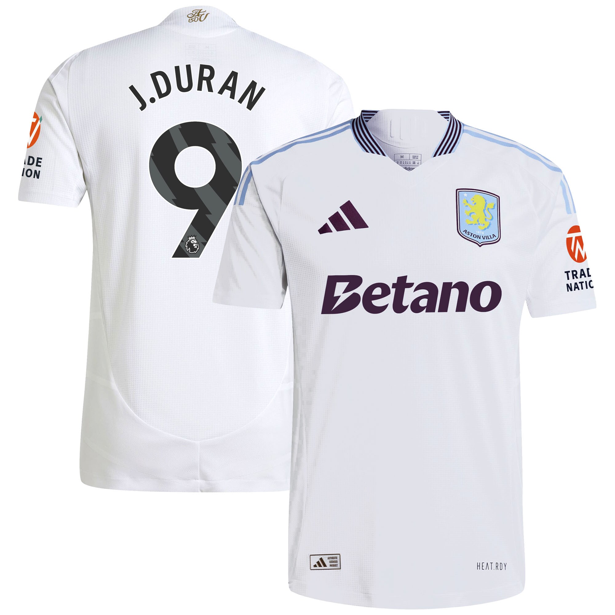 aston villa adidas away authentic shirt 2024-25 with j.duran 9 printing Collection | Authentic Aston Villa Shirts