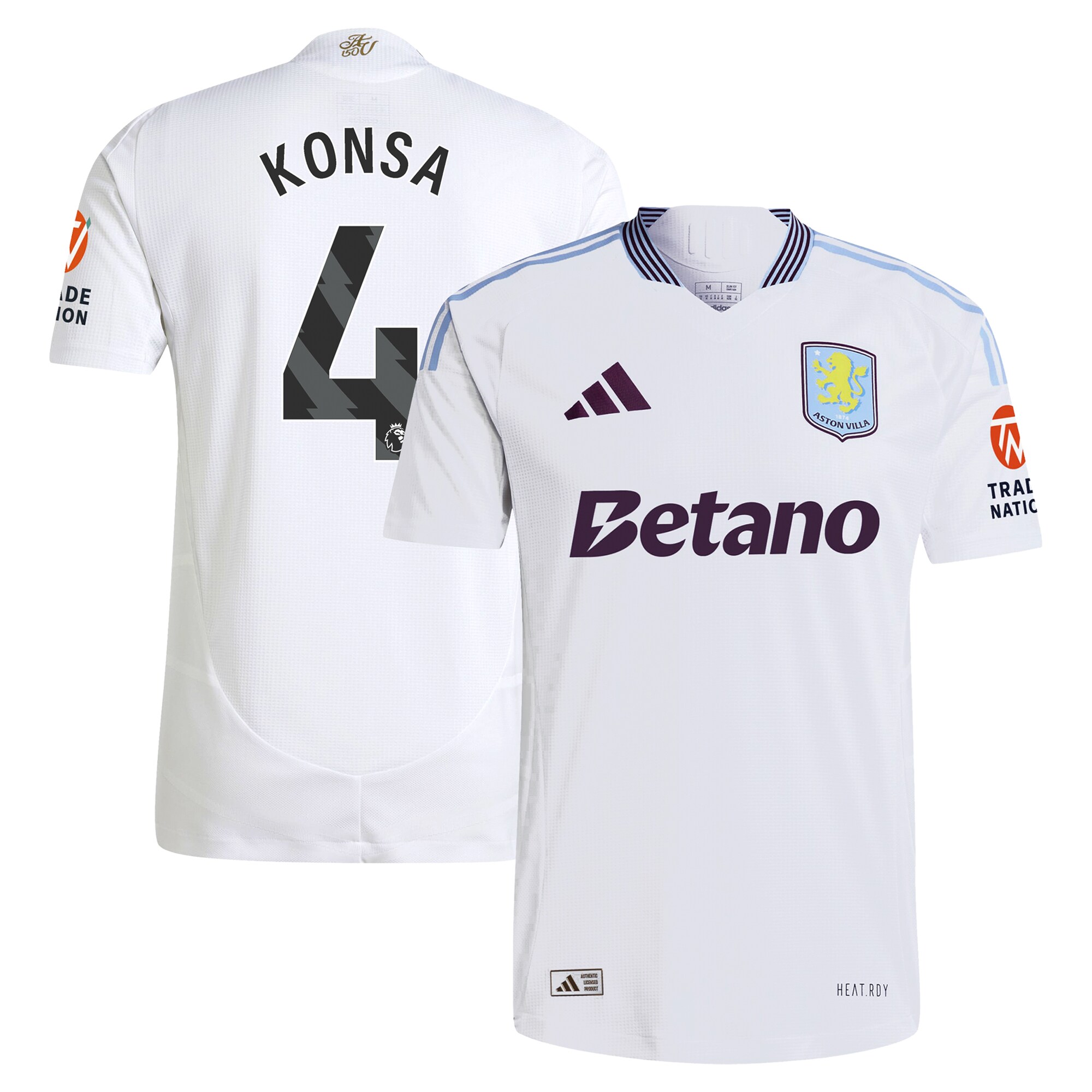 aston villa adidas away authentic shirt 2024-25 with konsa 4 printing Collection | Authentic Aston Villa Shirts