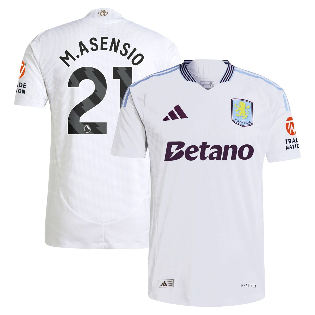 aston villa adidas away authentic shirt 2024-25 with m.asensio 21 printing Collection | Authentic Aston Villa Shirts