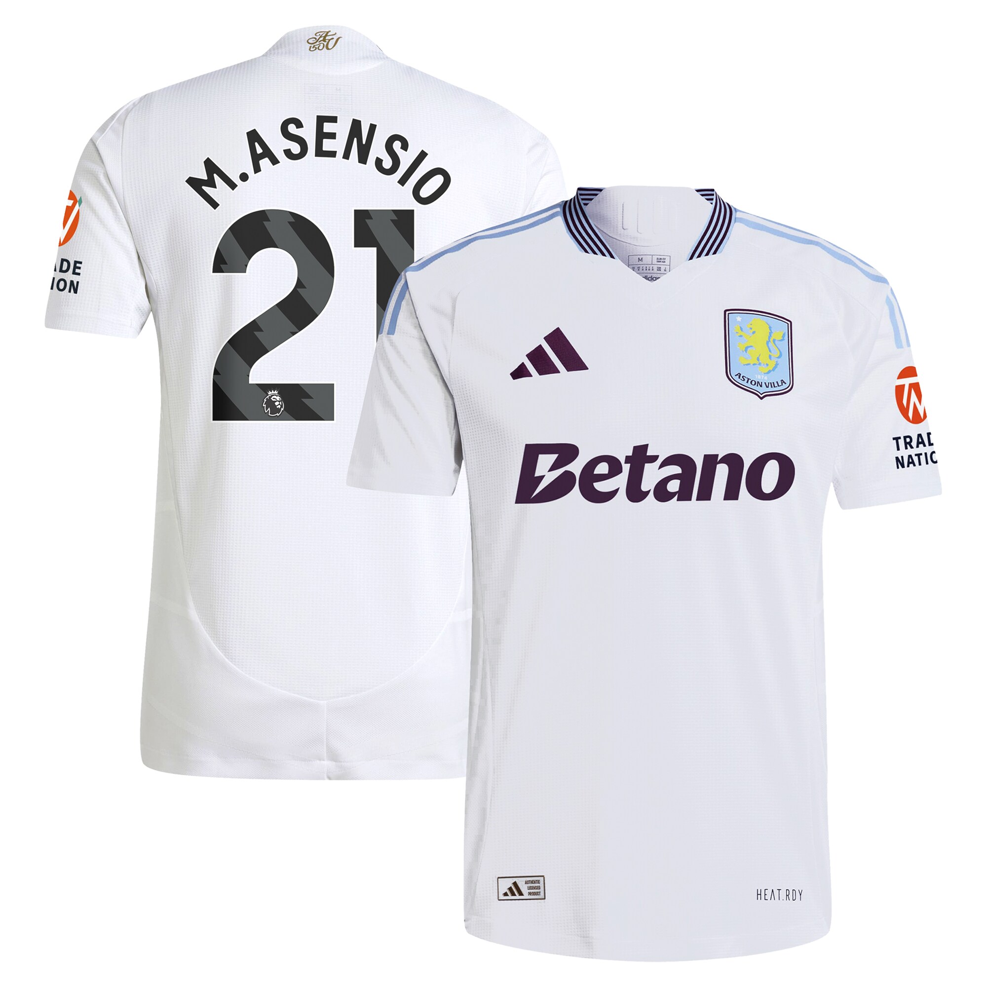 aston villa adidas away authentic shirt 2024-25 with m.asensio 21 printing Collection | Authentic Aston Villa Shirts