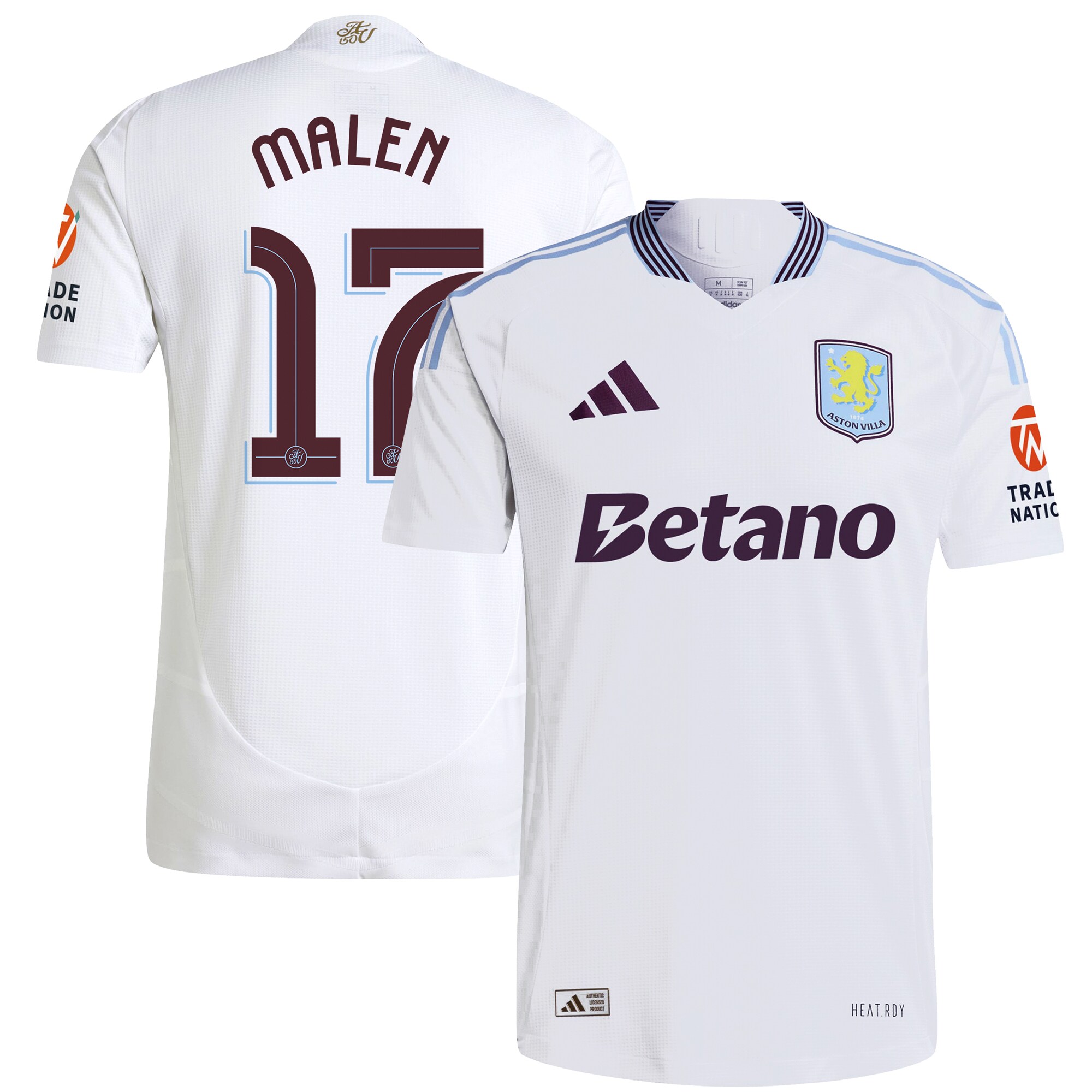 aston villa adidas away authentic shirt 2024-25 with malen 17 cup printing Collection | Authentic Aston Villa Shirts