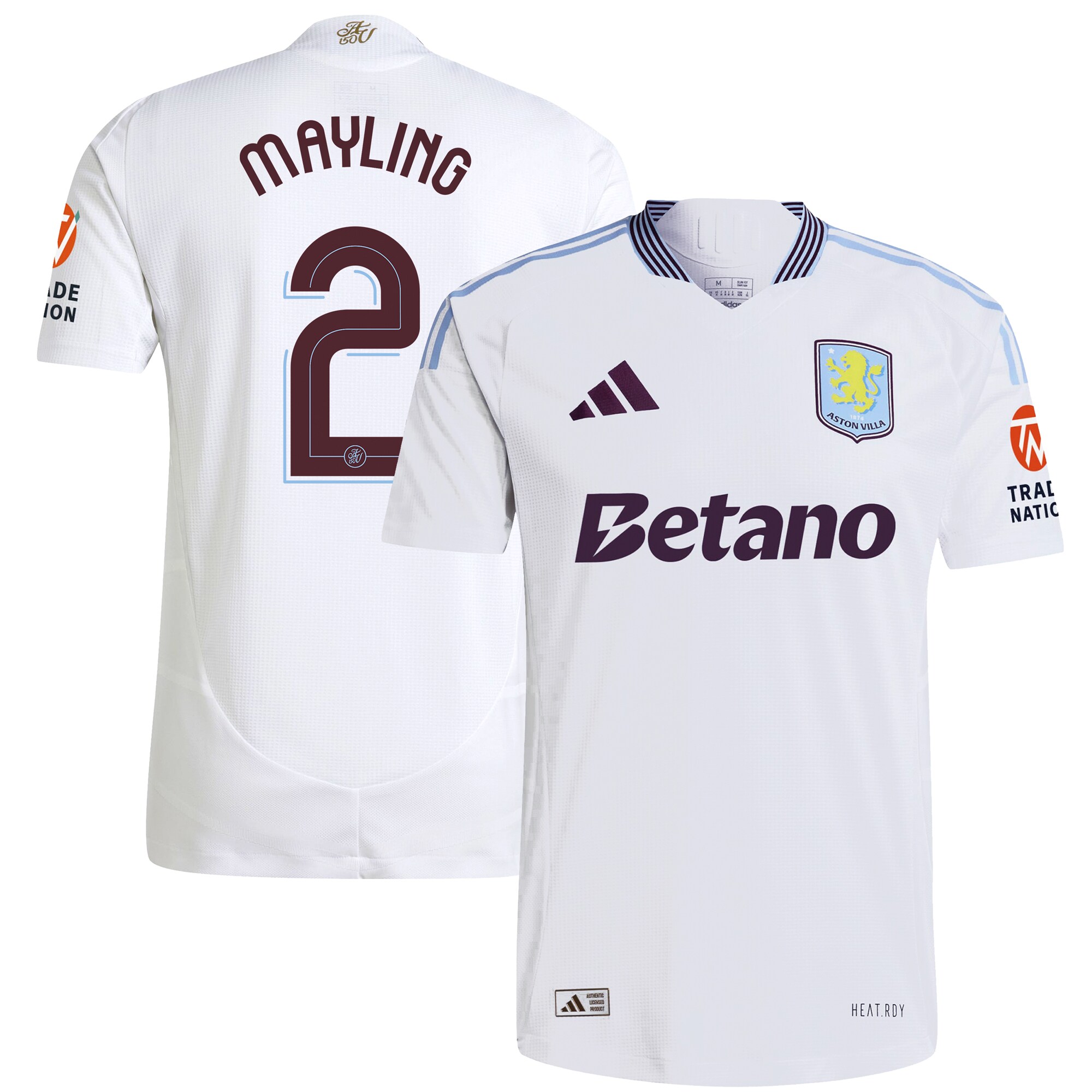aston villa adidas away authentic shirt 2024-25 with mayling 2 cup printing Collection | Authentic Aston Villa Shirts
