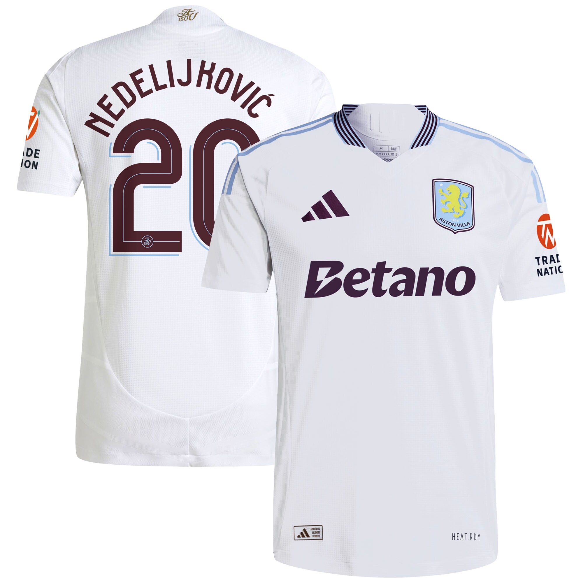 aston villa adidas away authentic shirt 2024-25 with nedeljković 20 cup printing Collection | Authentic Aston Villa Shirts