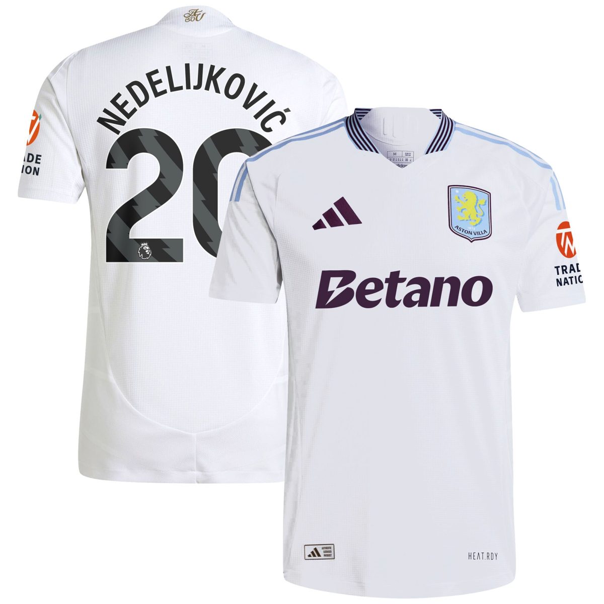 aston villa adidas away authentic shirt 2024-25 with nedeljković 20 printing Collection | Authentic Aston Villa Shirts