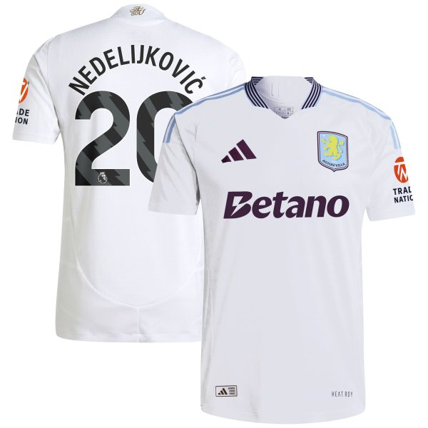 aston villa adidas away authentic shirt 2024-25 with nedeljković 20 printing Collection | Authentic Aston Villa Shirts