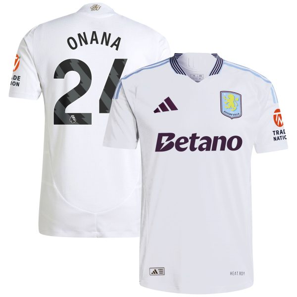 aston villa adidas away authentic shirt 2024-25 with onana 24 printing Collection | Authentic Aston Villa Shirts
