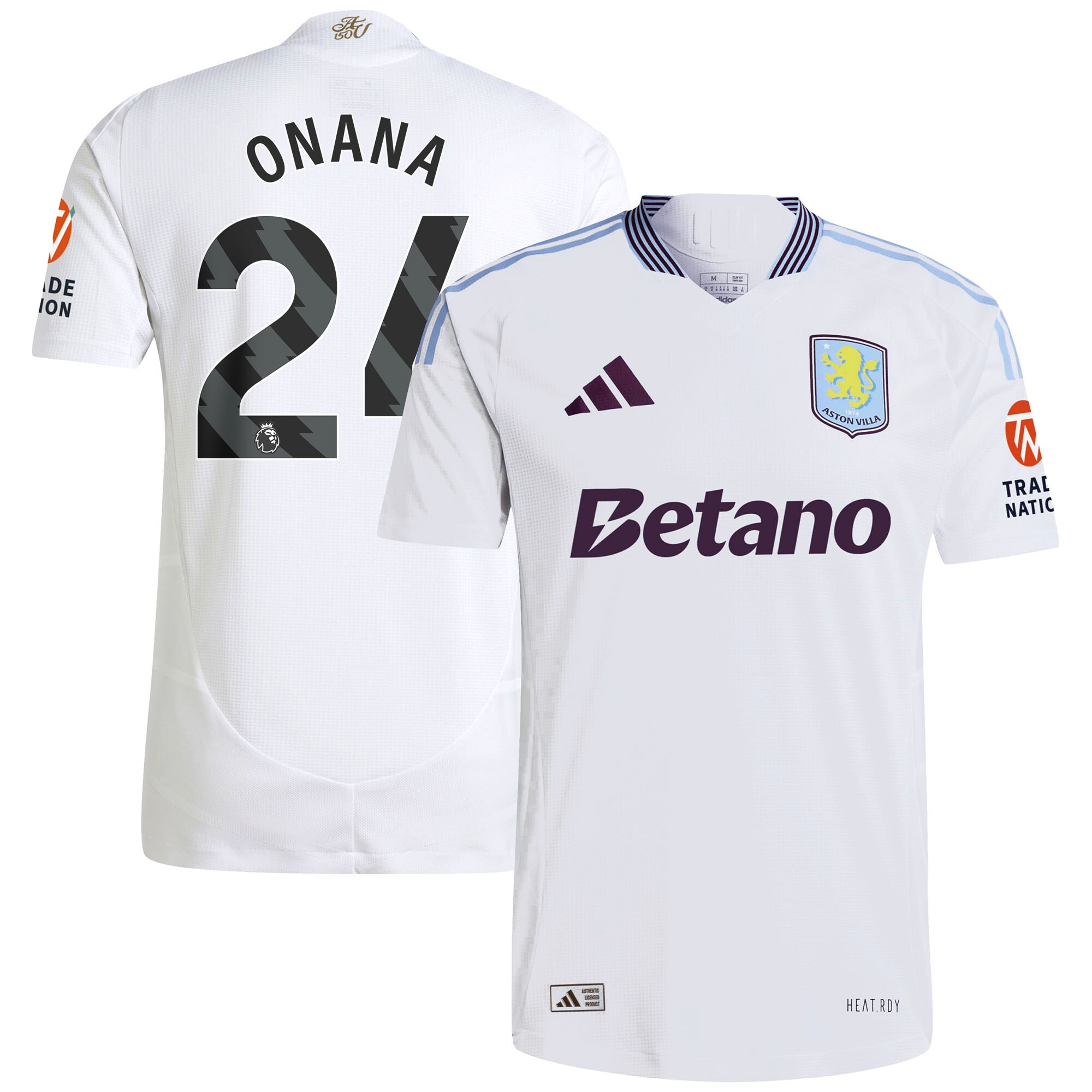 aston villa adidas away authentic shirt 2024-25 with onana 24 printing Collection | Authentic Aston Villa Shirts