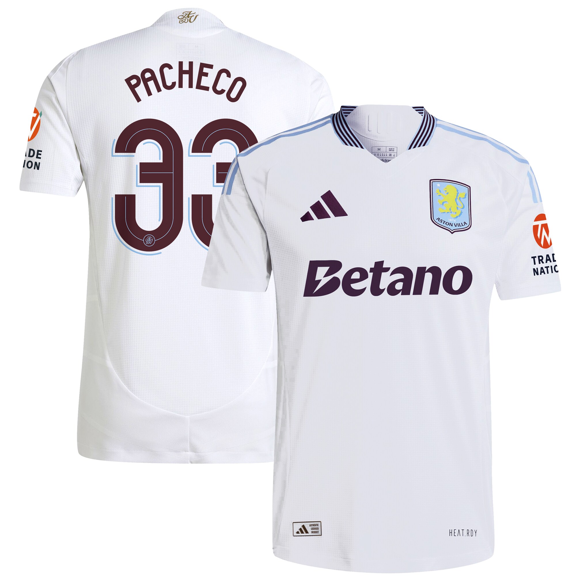 aston villa adidas away authentic shirt 2024-25 with pacheco 33 cup printing Collection | Authentic Aston Villa Shirts