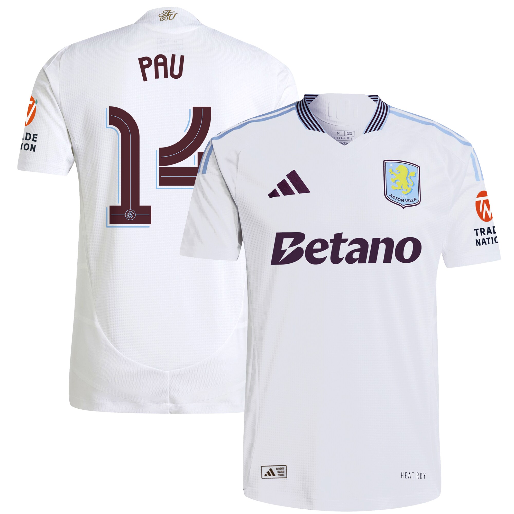 aston villa adidas away authentic shirt 2024-25 with pau 14 cup printing Collection | Authentic Aston Villa Shirts