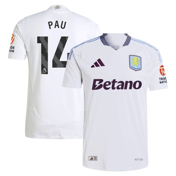 aston villa adidas away authentic shirt 2024-25 with pau 14 printing Collection | Authentic Aston Villa Shirts