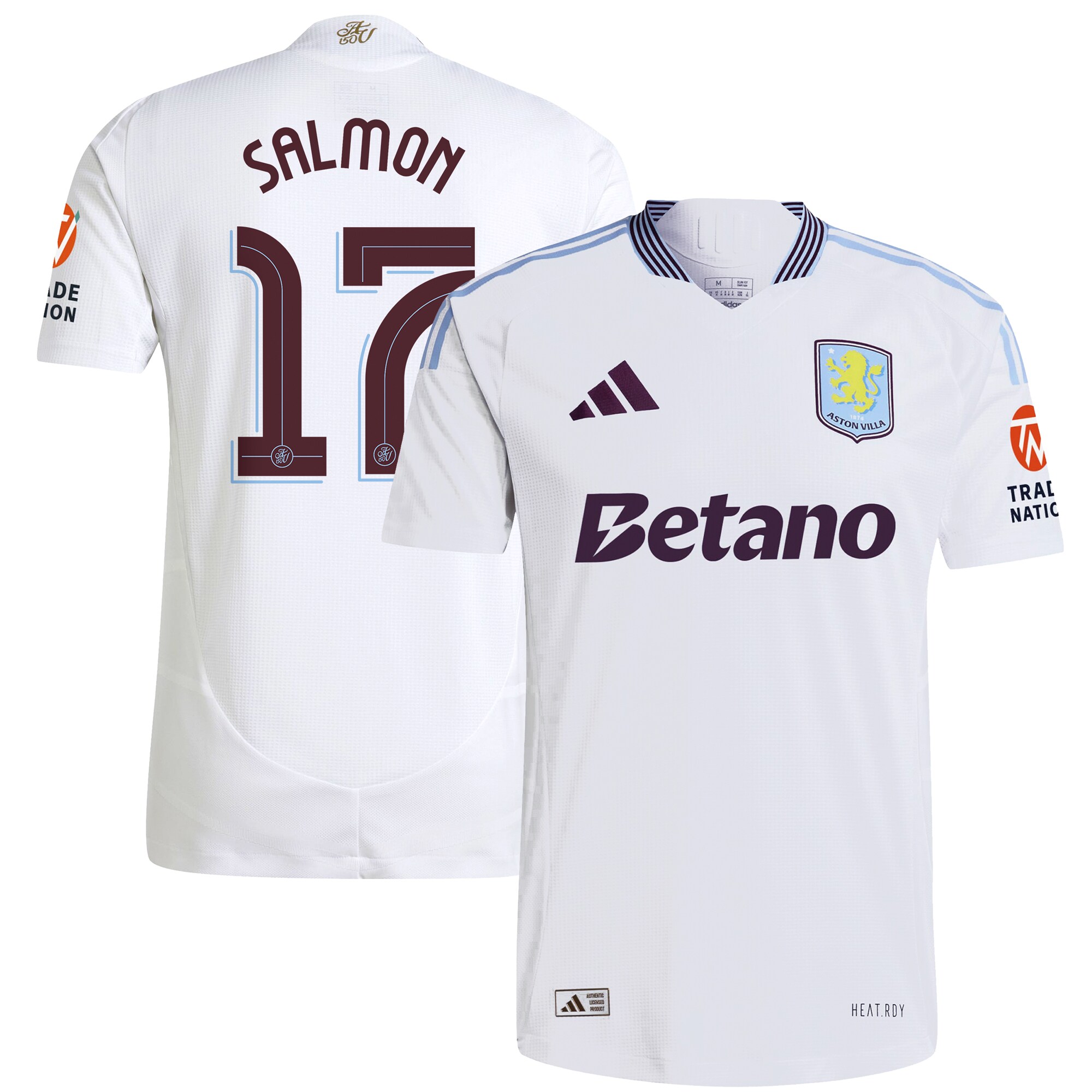 aston villa adidas away authentic shirt 2024-25 with salmon 17 cup printing Collection | Authentic Aston Villa Shirts