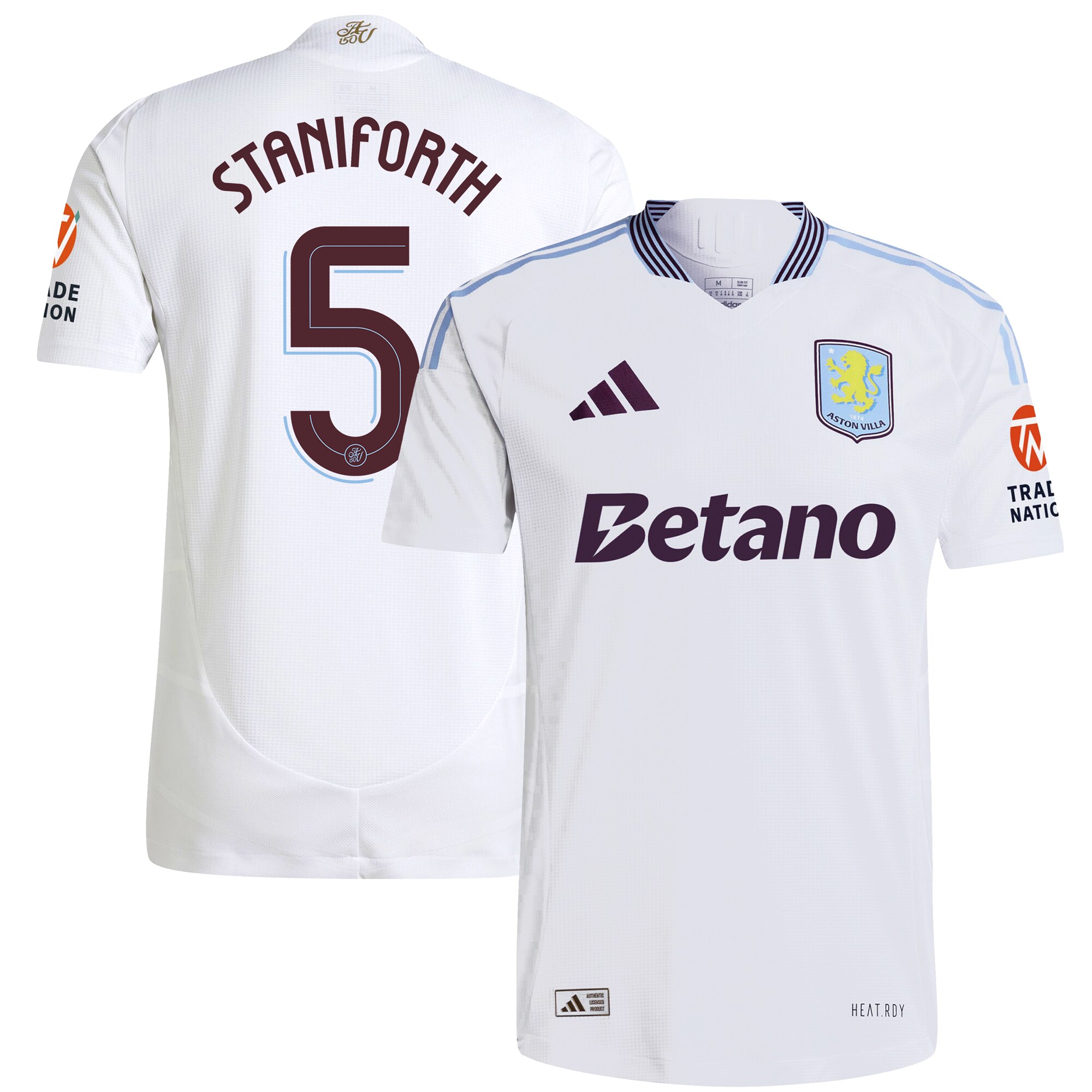 aston villa adidas away authentic shirt 2024-25 with staniforth 5 cup printing Collection | Authentic Aston Villa Shirts