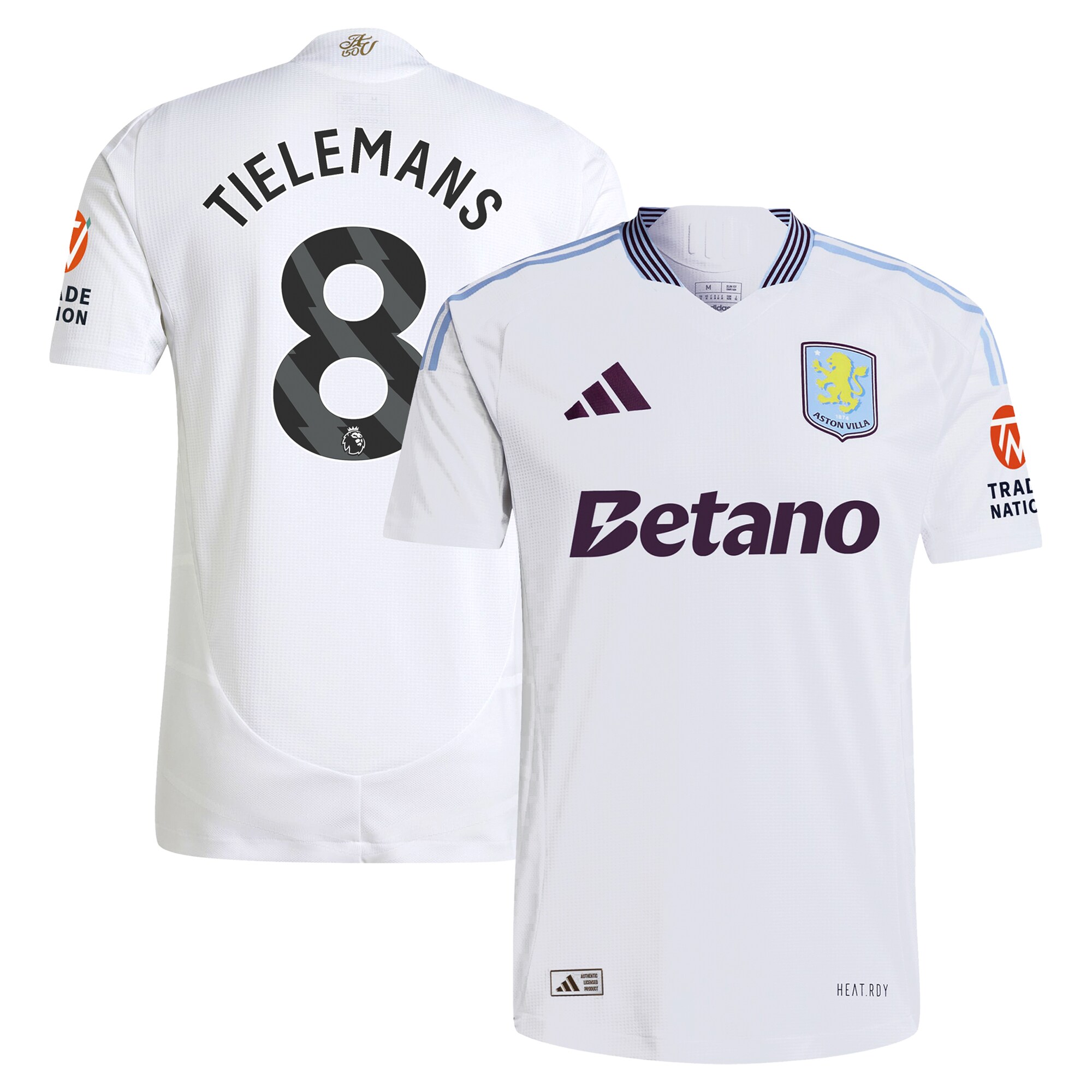 aston villa adidas away authentic shirt 2024-25 with tielemans 8 printing Collection | Authentic Aston Villa Shirts