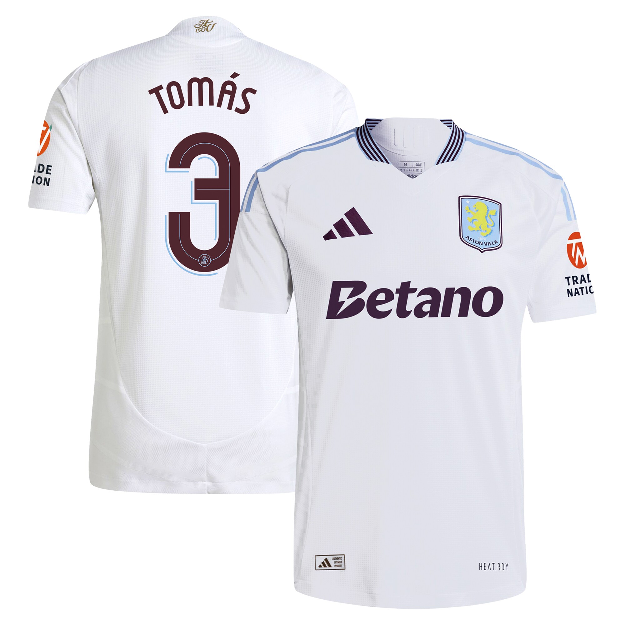 aston villa adidas away authentic shirt 2024-25 with tomás 3 cup printing Collection | Authentic Aston Villa Shirts