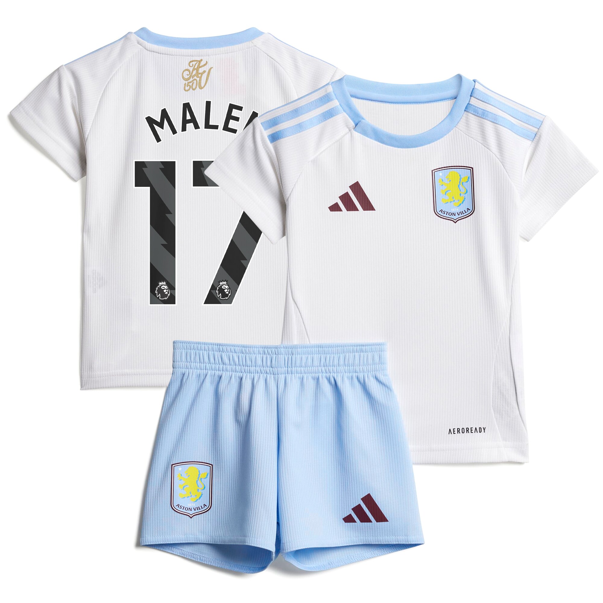aston villa adidas away baby kit 2024-25 with malen 17 printing Collection | Authentic Aston Villa Shirts