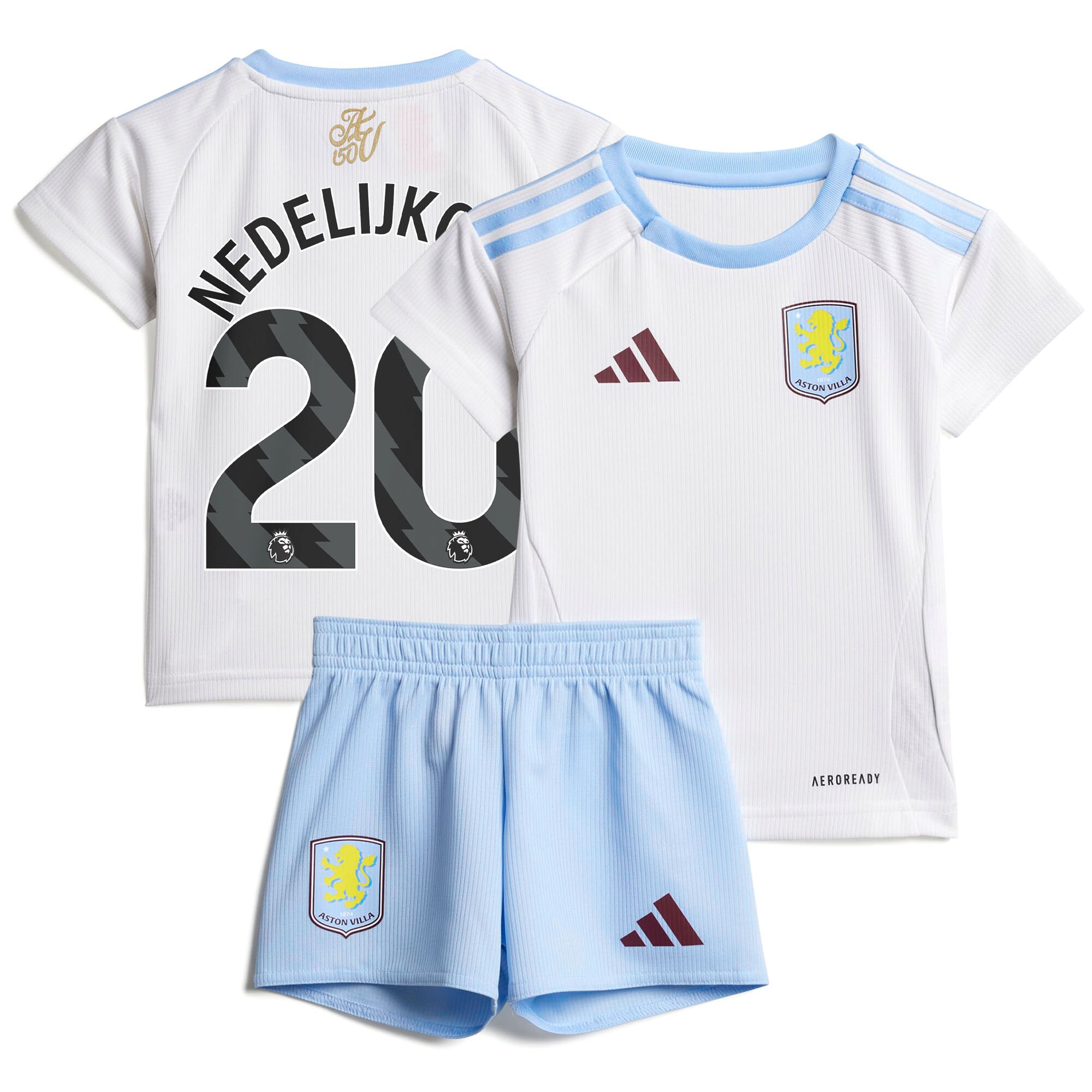 aston villa adidas away baby kit 2024-25 with nedeljković 20 printing Collection | Authentic Aston Villa Shirts