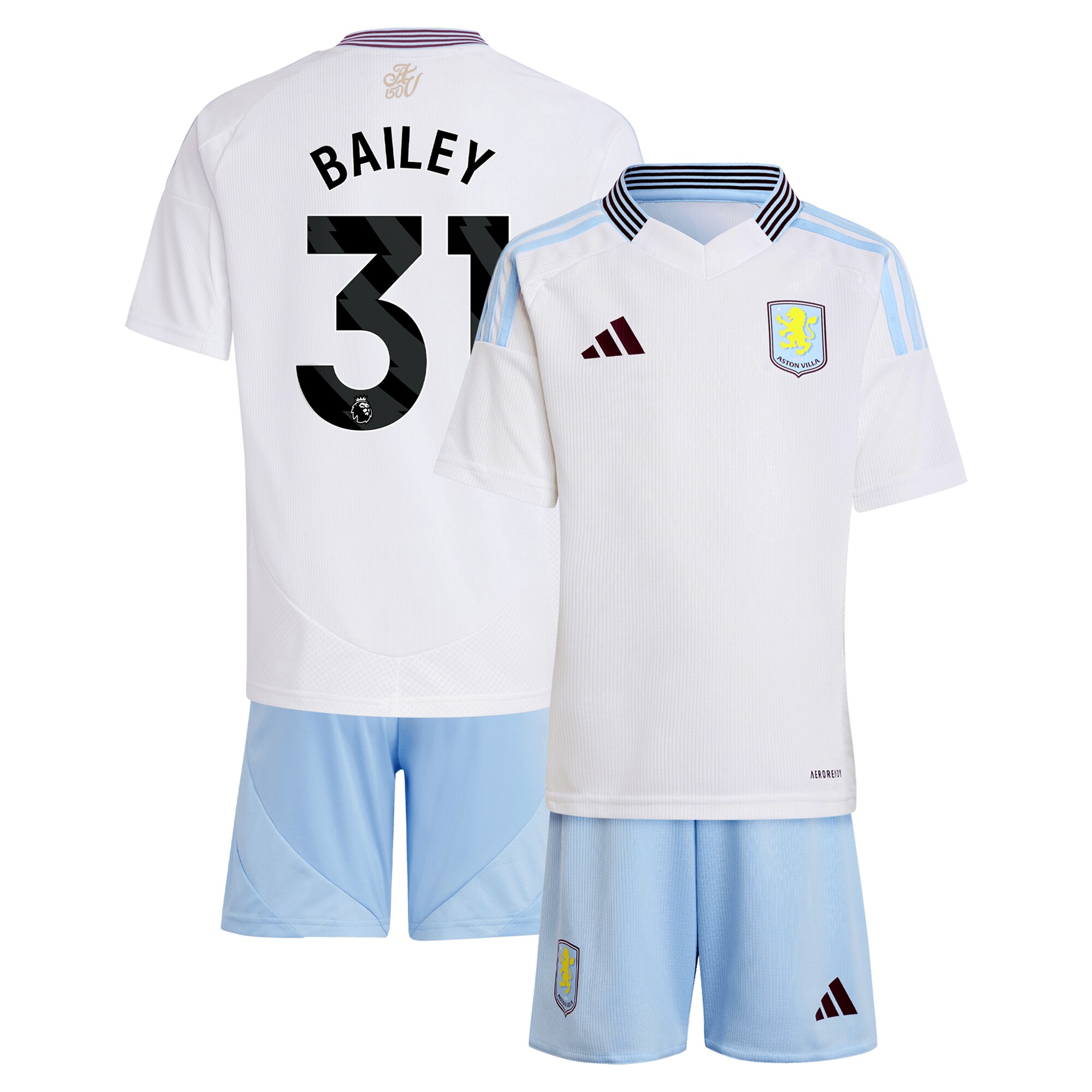 aston villa adidas away mini kit 2024-25 with bailey 31 printing Collection | Authentic Aston Villa Shirts