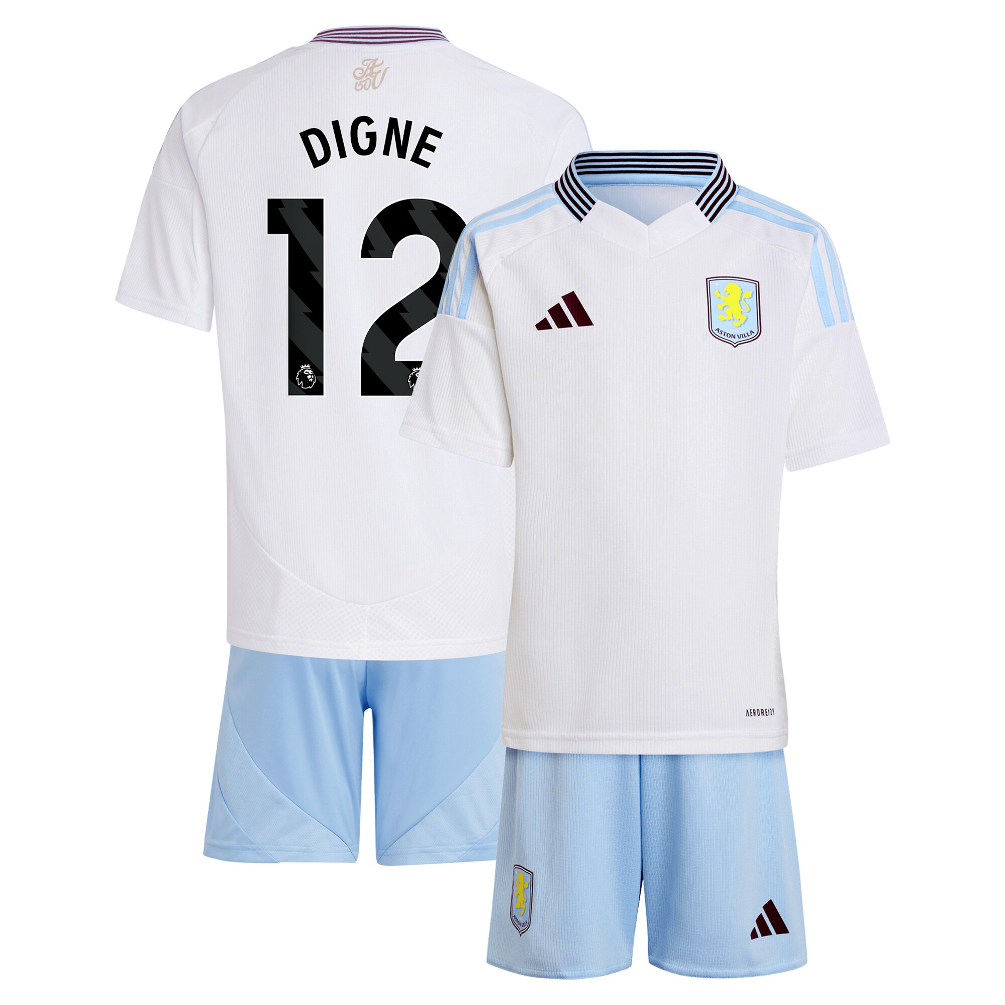 aston villa adidas away mini kit 2024-25 with digne 12 printing Collection | Authentic Aston Villa Shirts