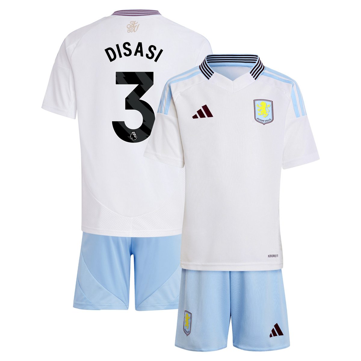 aston villa adidas away mini kit 2024-25 with disasi 3 printing Collection | Authentic Aston Villa Shirts