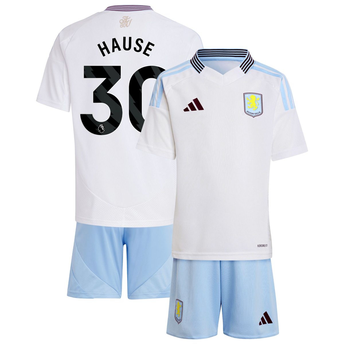 aston villa adidas away mini kit 2024-25 with hause 30 printing Collection | Authentic Aston Villa Shirts