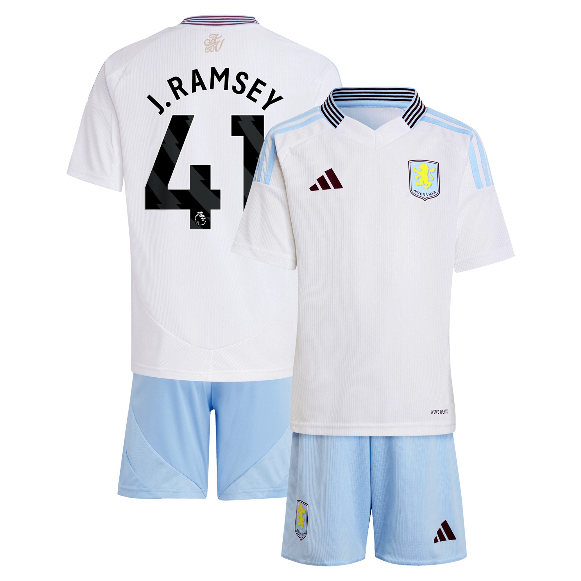 aston villa adidas away mini kit 2024-25 with j. ramsey 41 printing Collection | Authentic Aston Villa Shirts