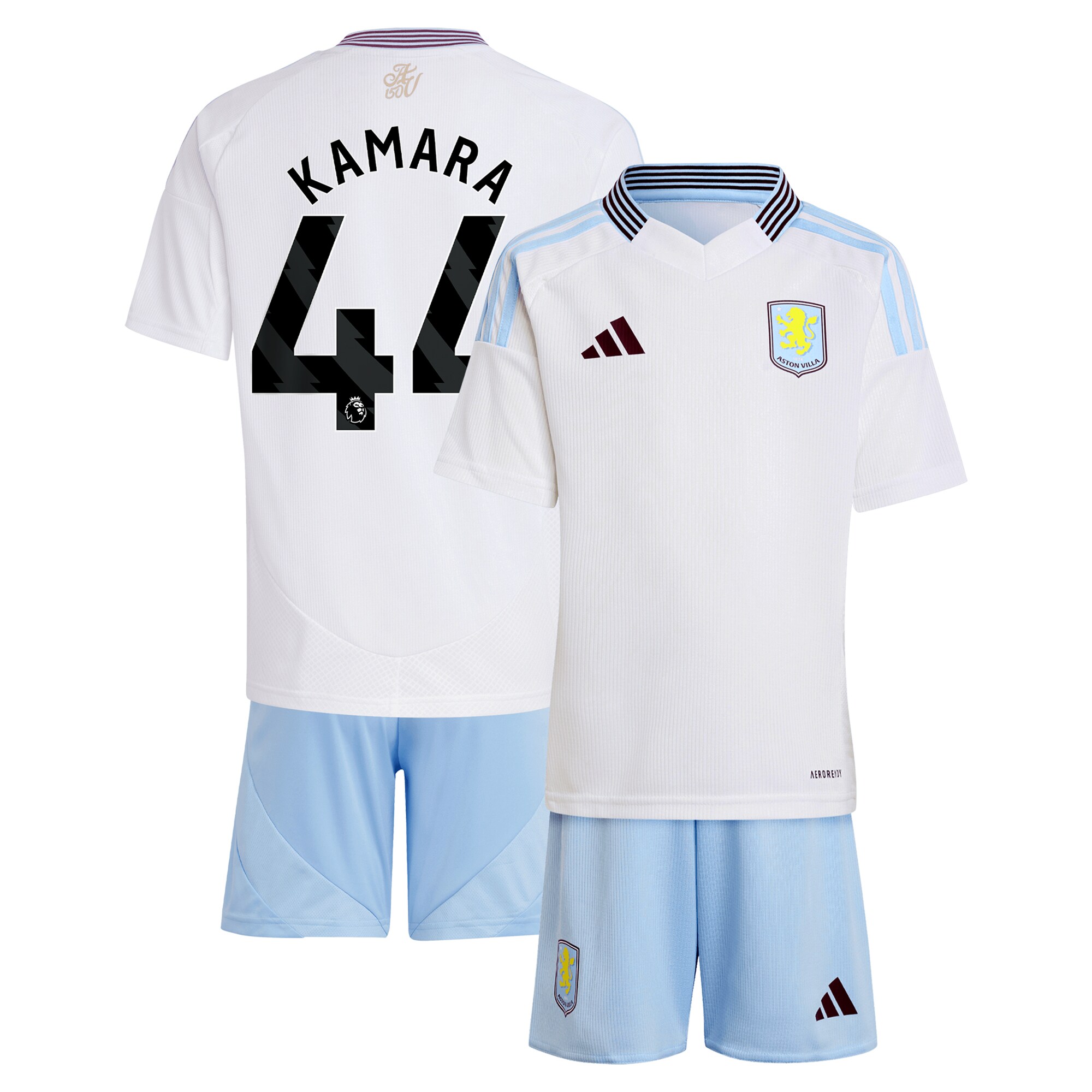 aston villa adidas away mini kit 2024-25 with kamara 44 printing Collection | Authentic Aston Villa Shirts
