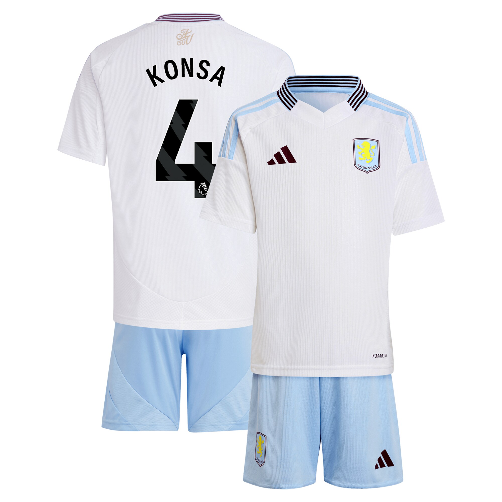 aston villa adidas away mini kit 2024-25 with konsa 4 printing Collection | Authentic Aston Villa Shirts