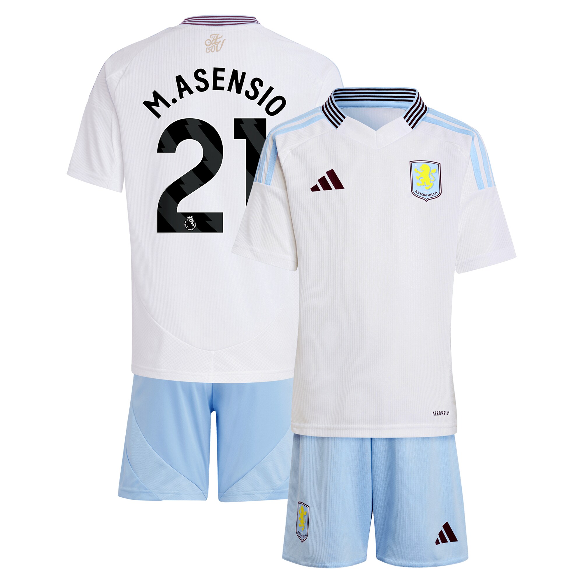 aston villa adidas away mini kit 2024-25 with m.asensio 21 printing Collection | Authentic Aston Villa Shirts