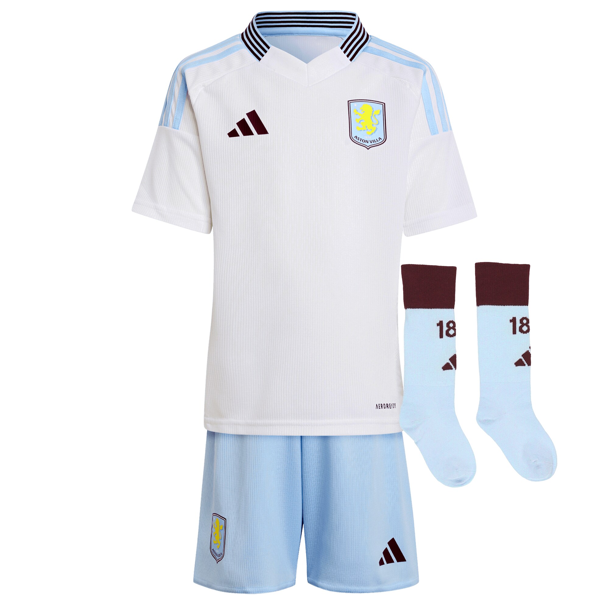 aston villa adidas away mini kit 2024-25 with malen 17 printing Collection | Authentic Aston Villa Shirts
