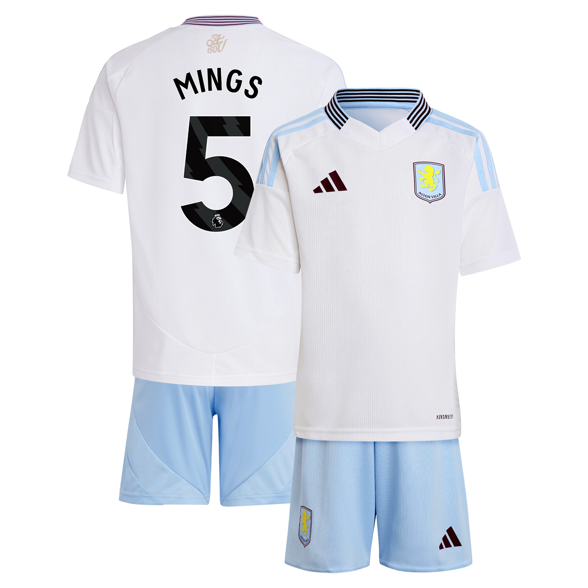 aston villa adidas away mini kit 2024-25 with mings 5 printing Collection | Authentic Aston Villa Shirts