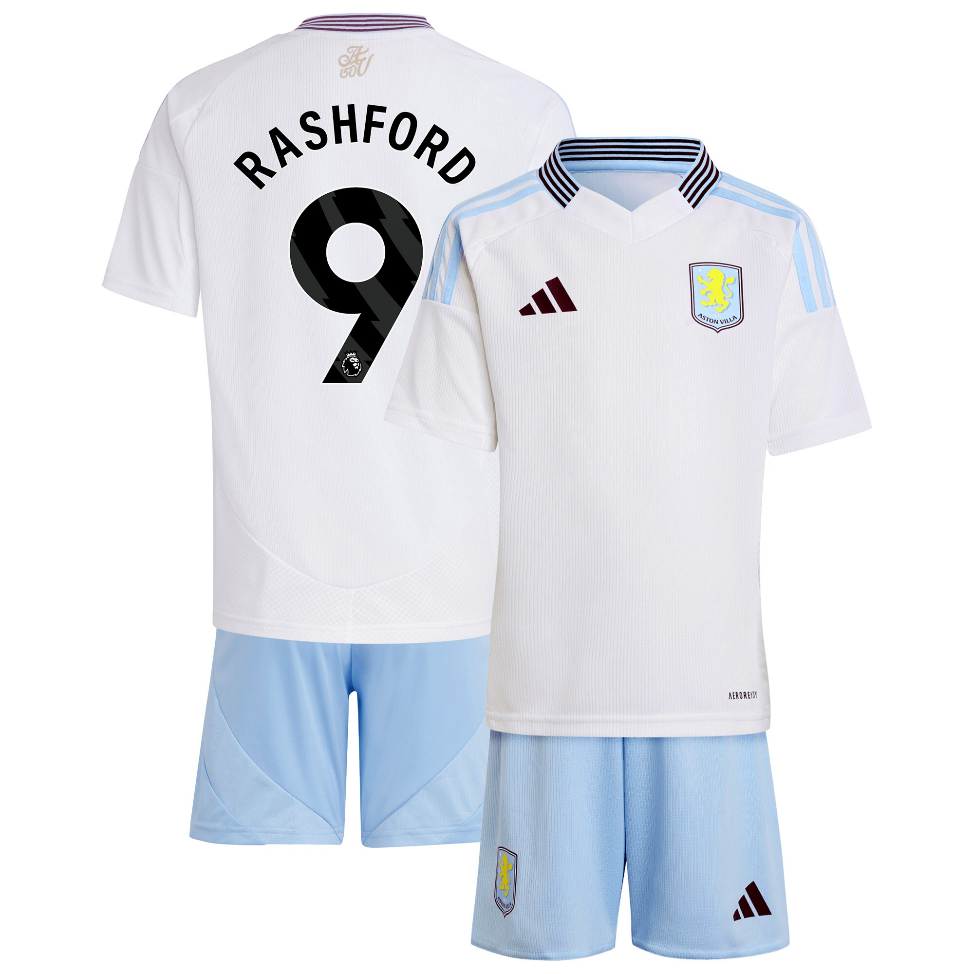 aston villa adidas away mini kit 2024-25 with rashford 9 printing Collection | Authentic Aston Villa Shirts