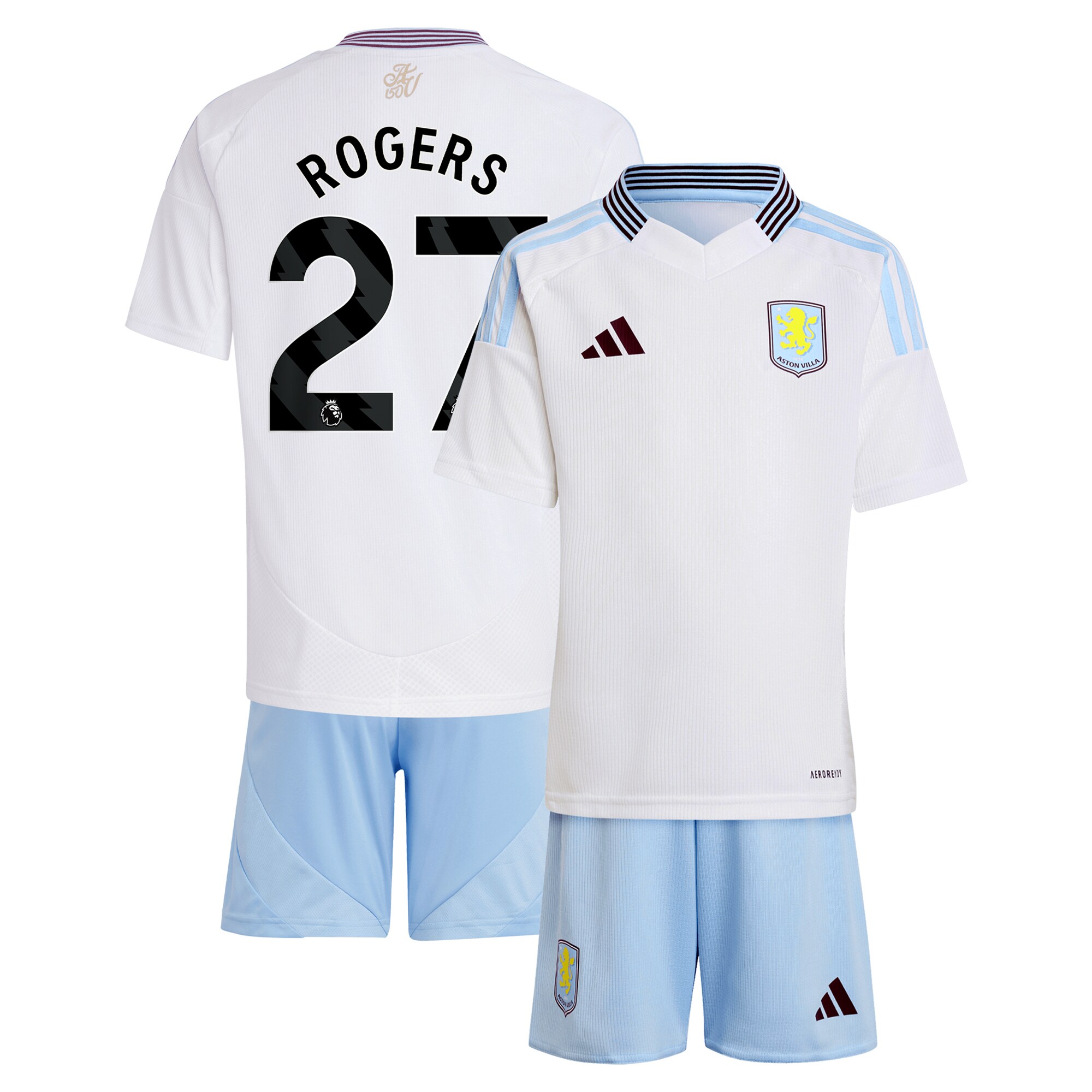 aston villa adidas away mini kit 2024-25 with rogers 27 printing Collection | Authentic Aston Villa Shirts