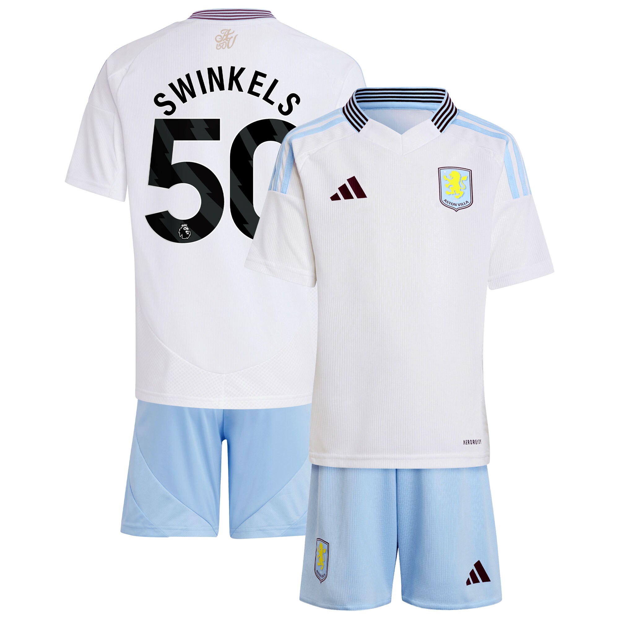 aston villa adidas away mini kit 2024-25 with swinkels 50 printing Collection | Authentic Aston Villa Shirts