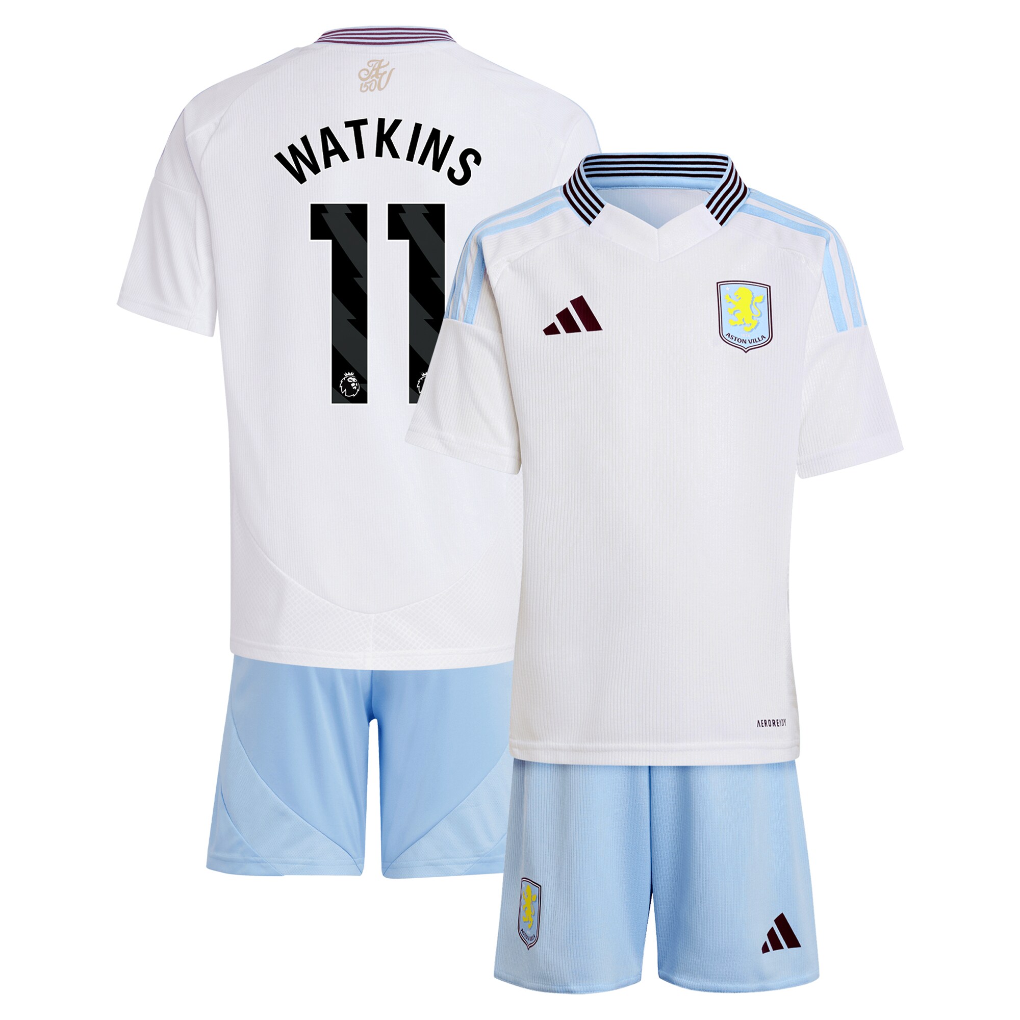 aston villa adidas away mini kit 2024-25 with watkins 11 printing Collection | Authentic Aston Villa Shirts