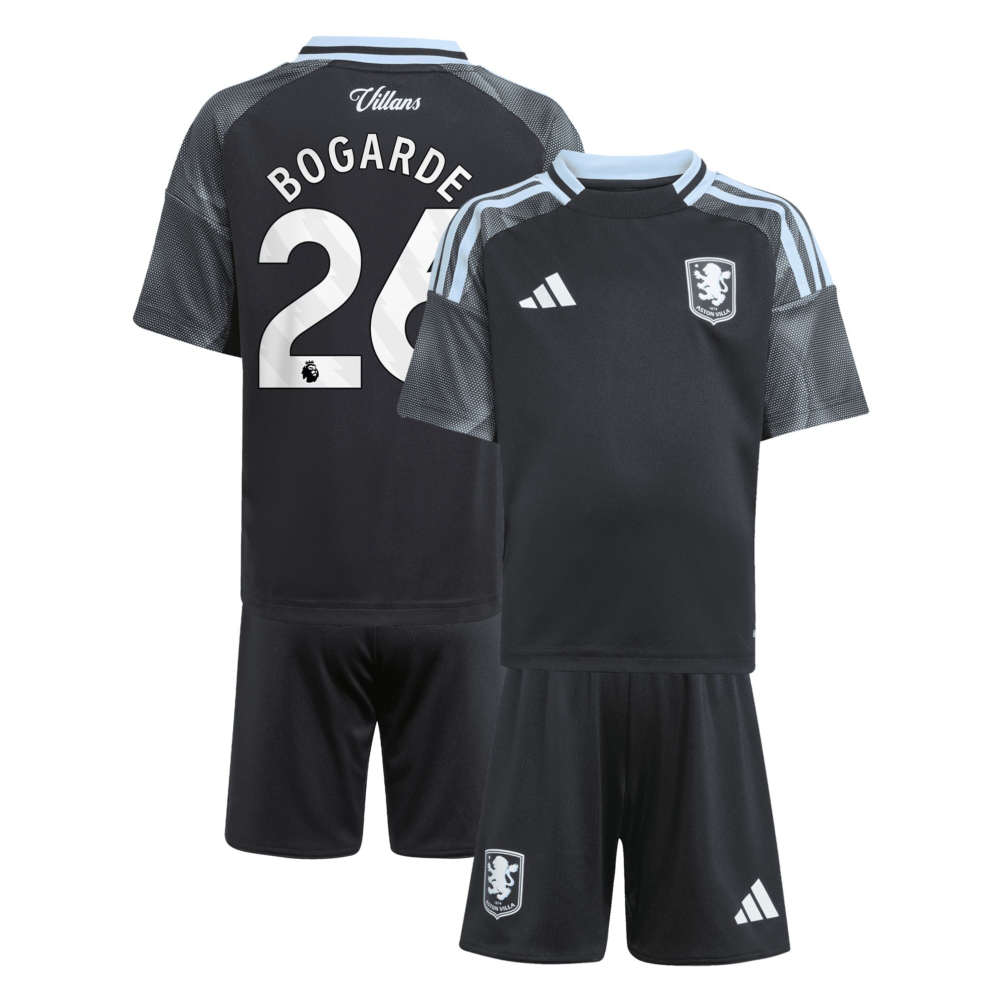 aston villa adidas away mini kit 2025-26 with bogarde 26 printing Collection | Authentic Aston Villa Shirts