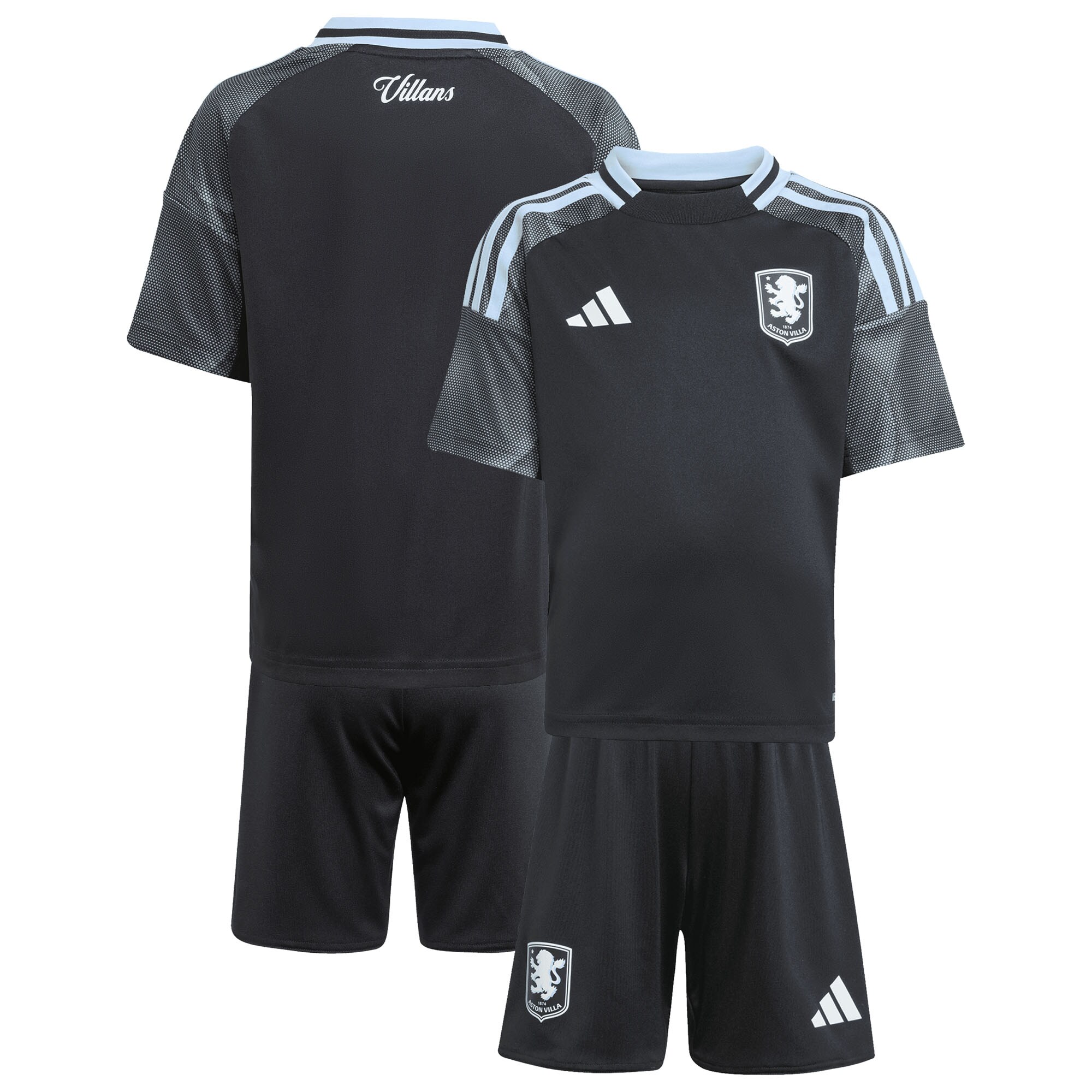 aston villa adidas away mini kit 2025-26 with custom printing Collection | Authentic Aston Villa Shirts